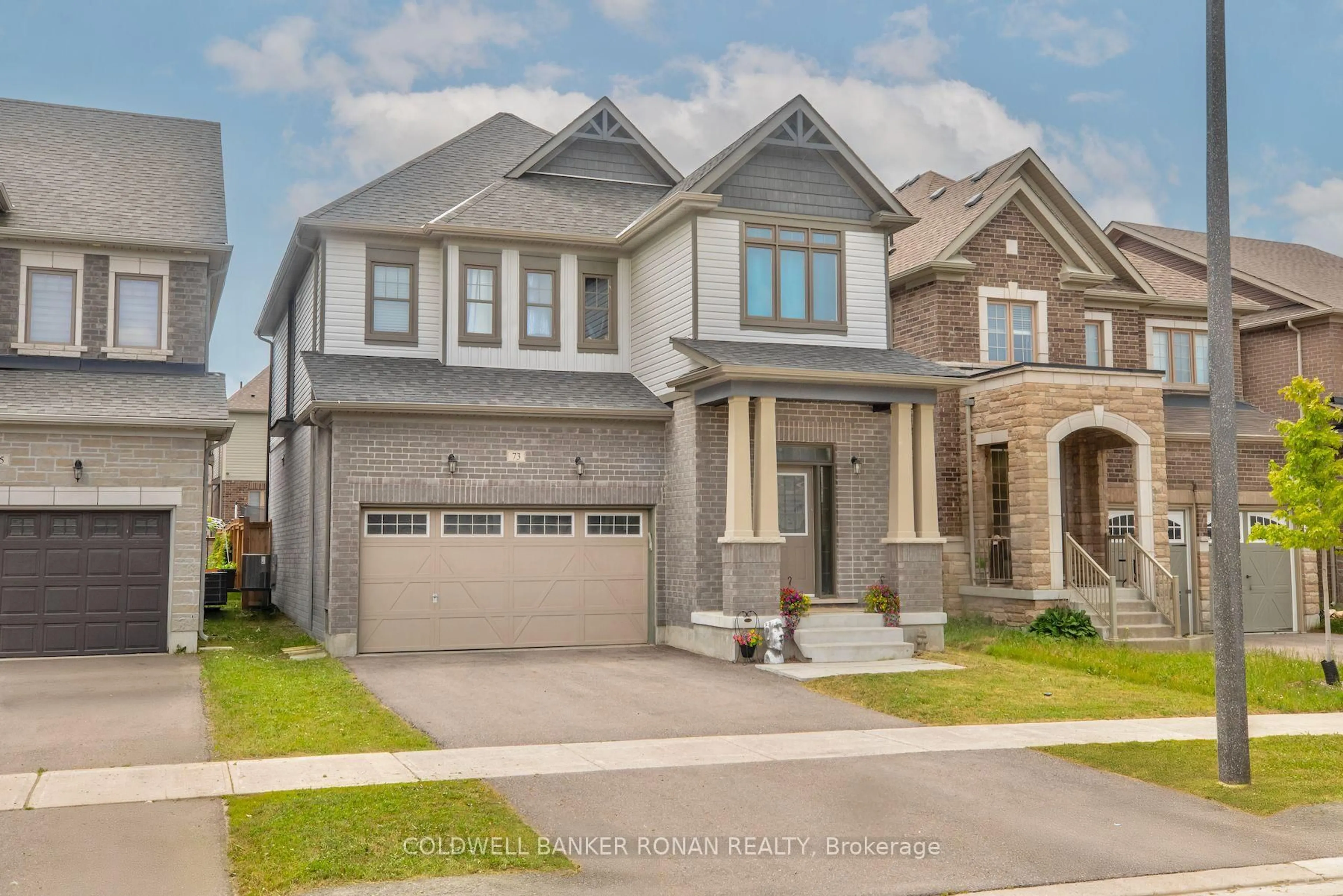 Home with brick exterior material, street for 73 Peacock Tr, New Tecumseth Ontario L9R 0T7