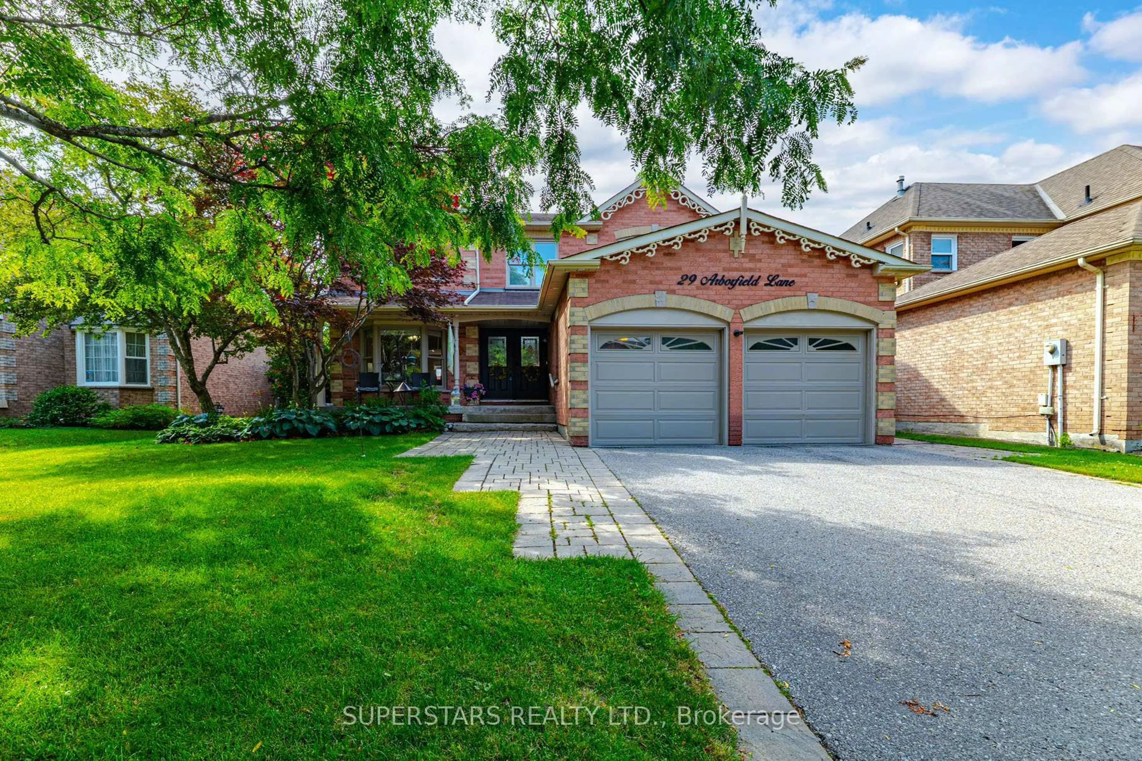 Home with brick exterior material, street for 29 Arborfield Lane, Markham Ontario L3P 7R7