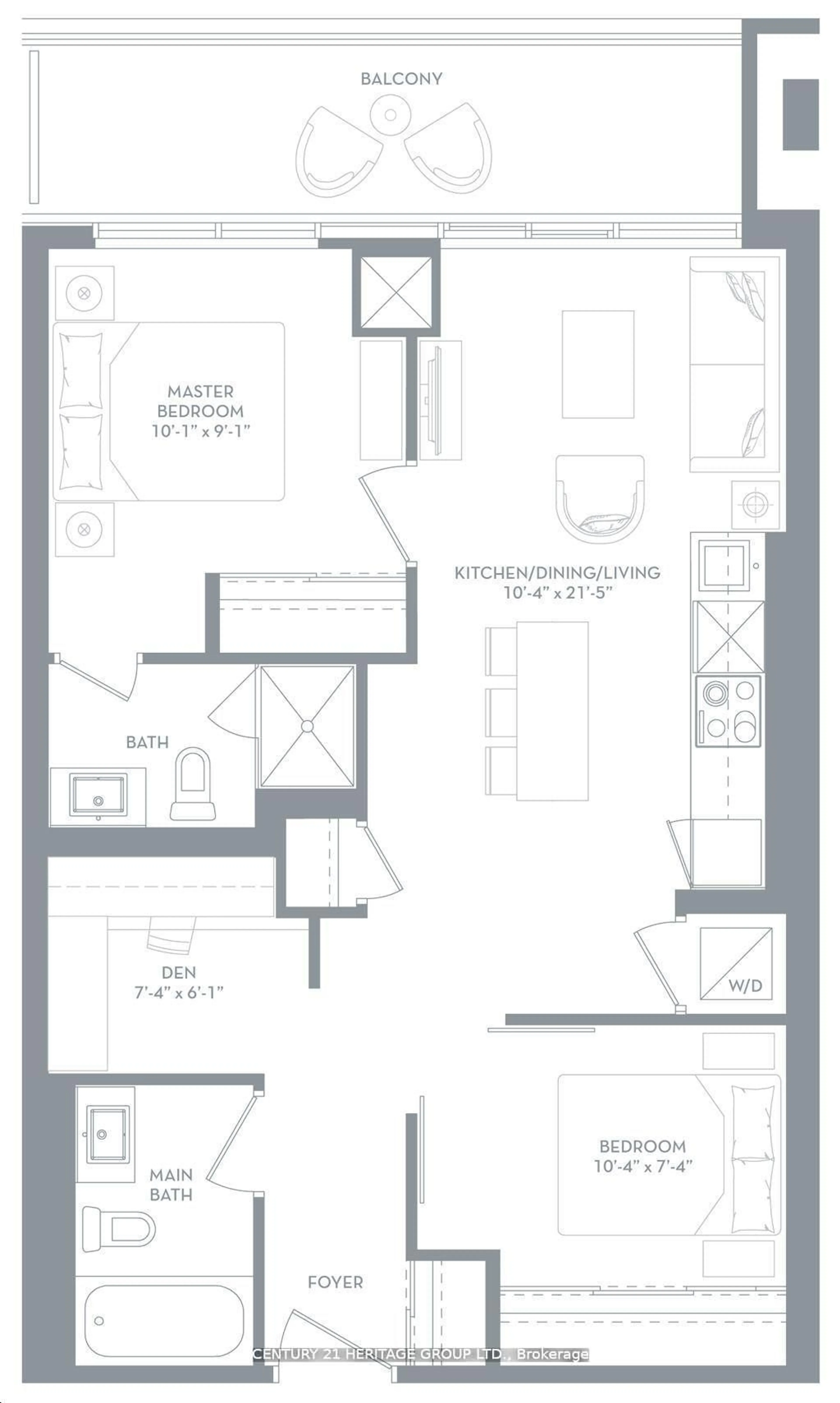 Floor plan for 8888 Yonge St #619, Richmond Hill Ontario L4C 6Z1