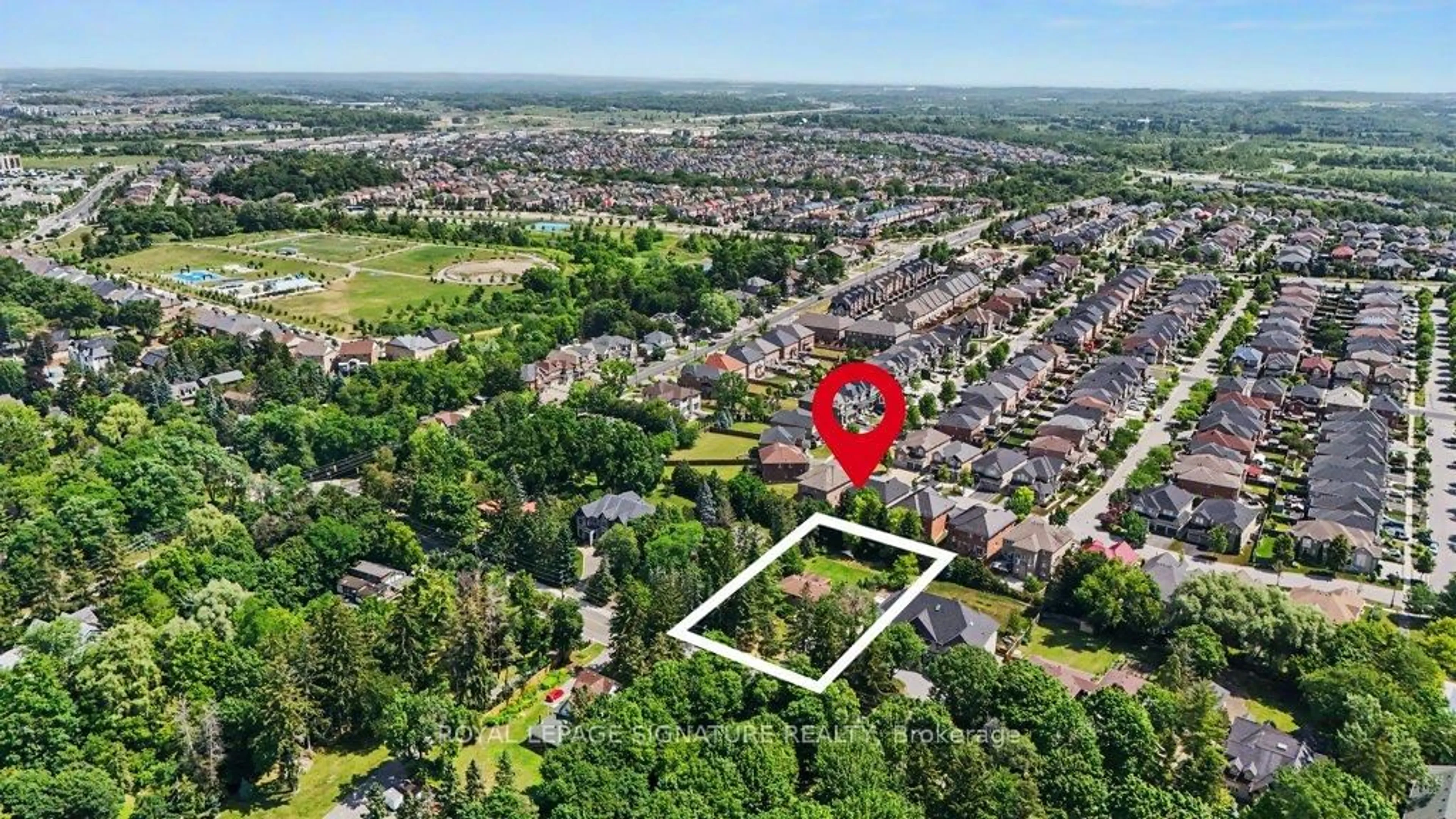 A pic from outside/outdoor area/front of a property/back of a property/a pic from drone, street for 7693 Ninth Line, Markham Ontario L6B 1A8