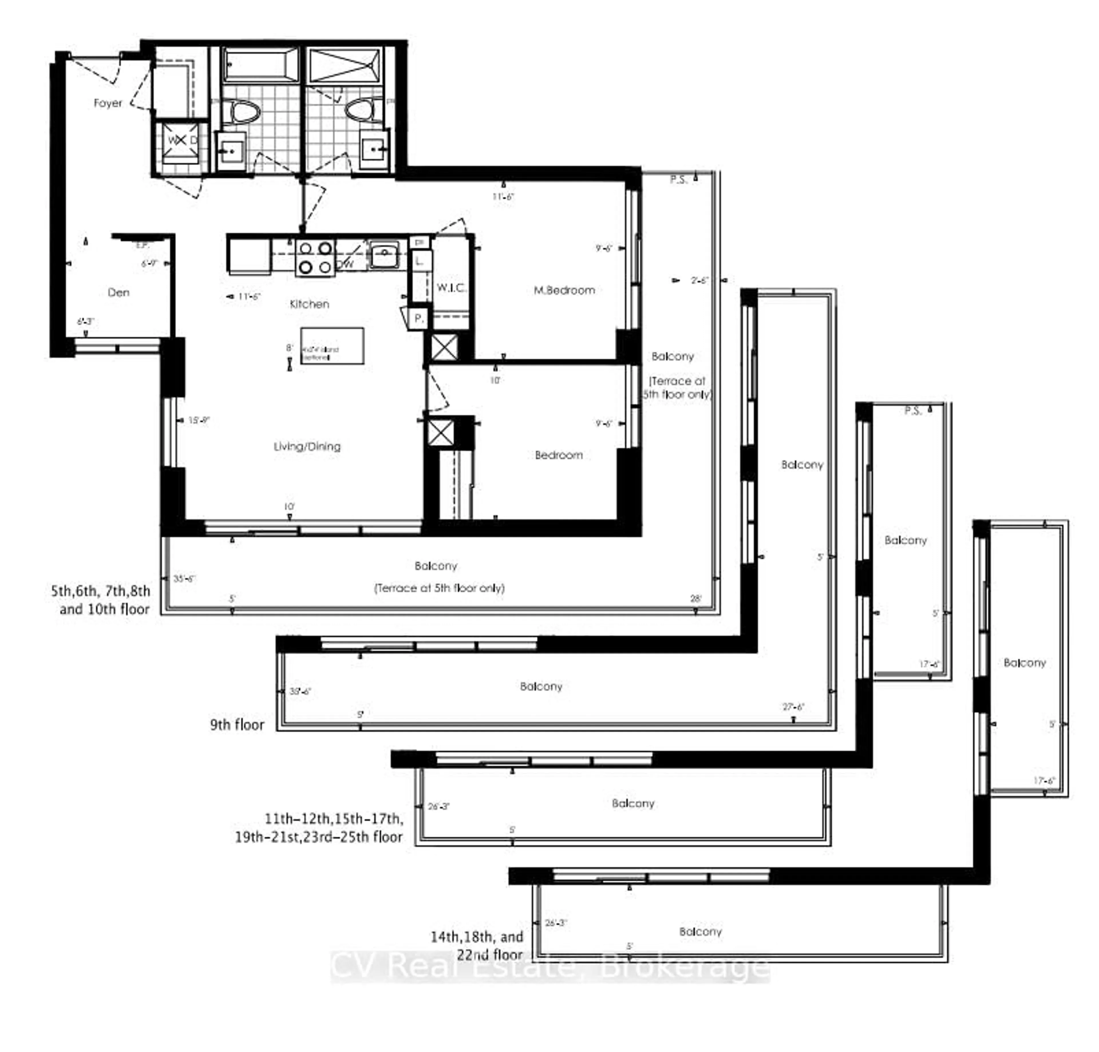 Floor plan for 95 Oneida Cres #1109, Richmond Hill Ontario L4B 0H5