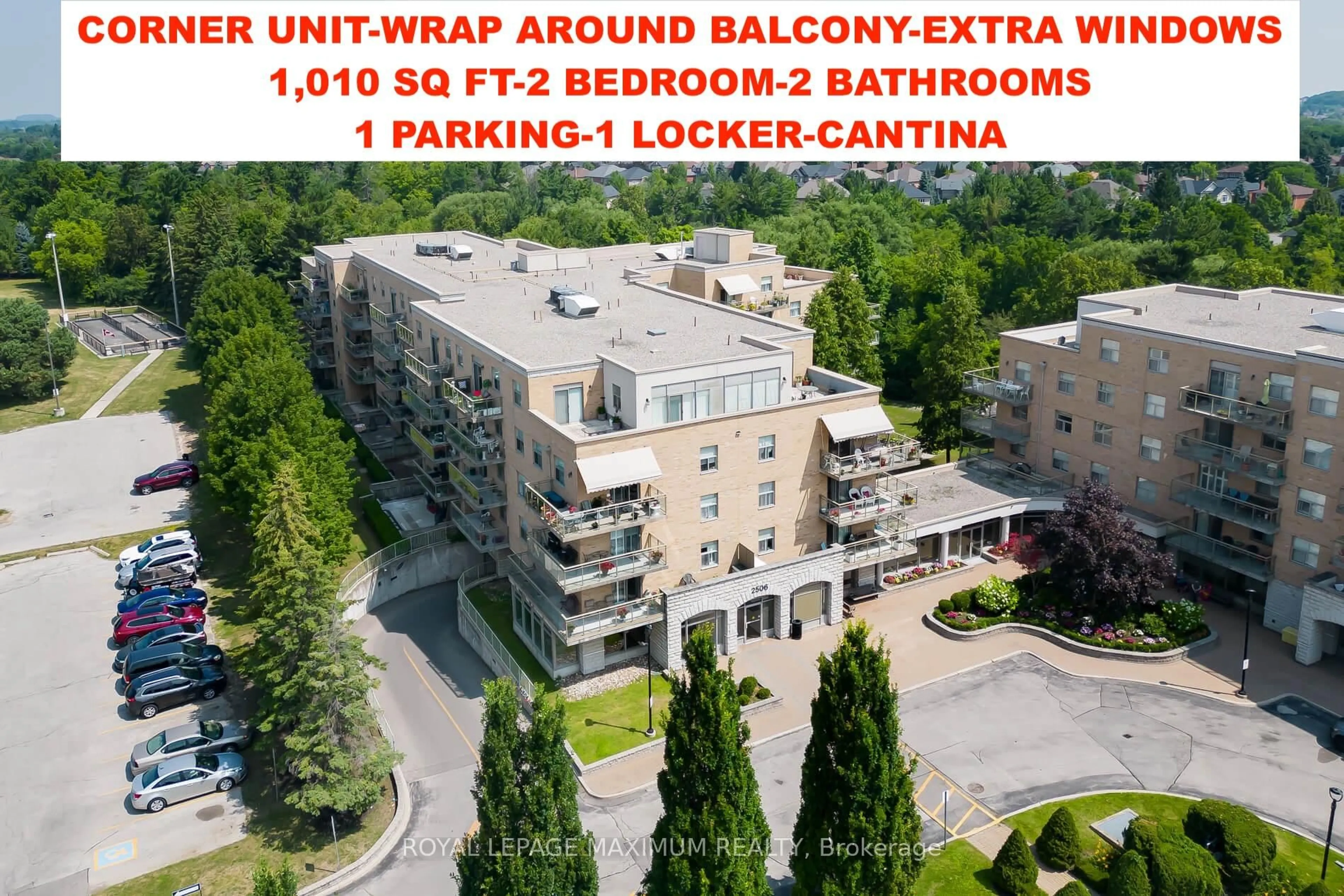 A pic from outside/outdoor area/front of a property/back of a property/a pic from drone, building for 2506 Rutherford Rd #408, Vaughan Ontario L4K 5N4