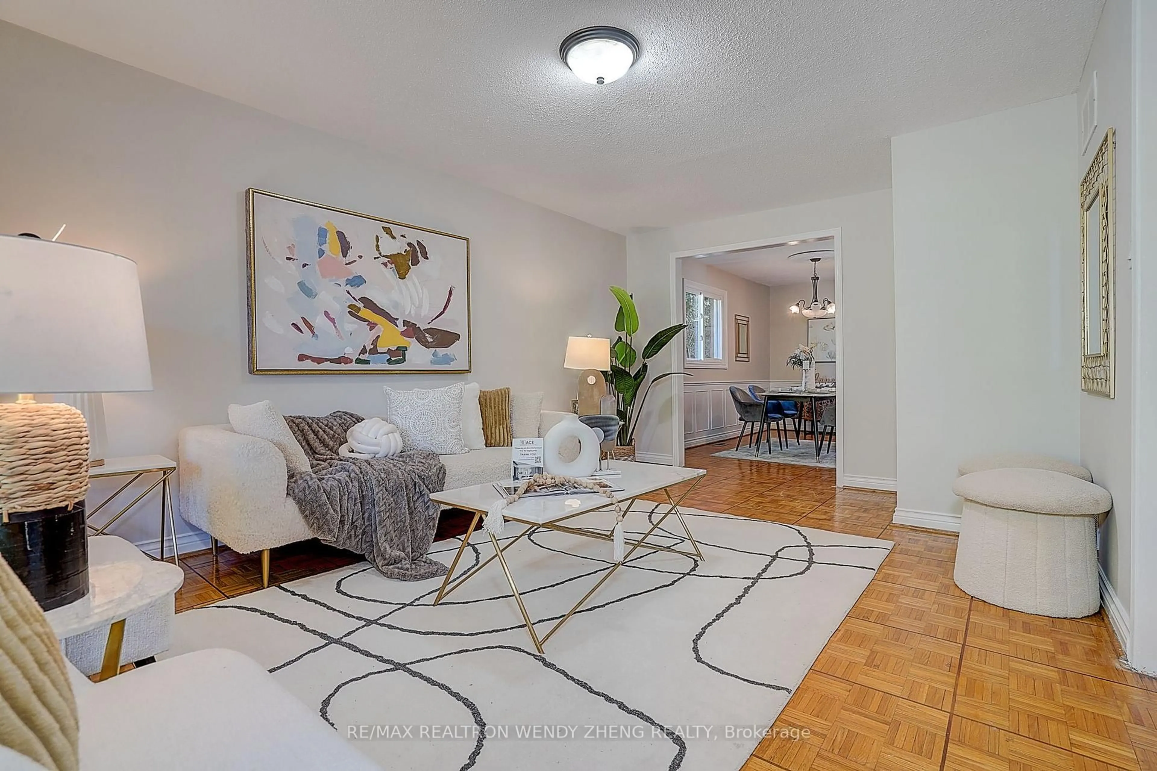 Living room with furniture, carpet floor for 118 Henderson Ave, Markham Ontario L3T 2L4