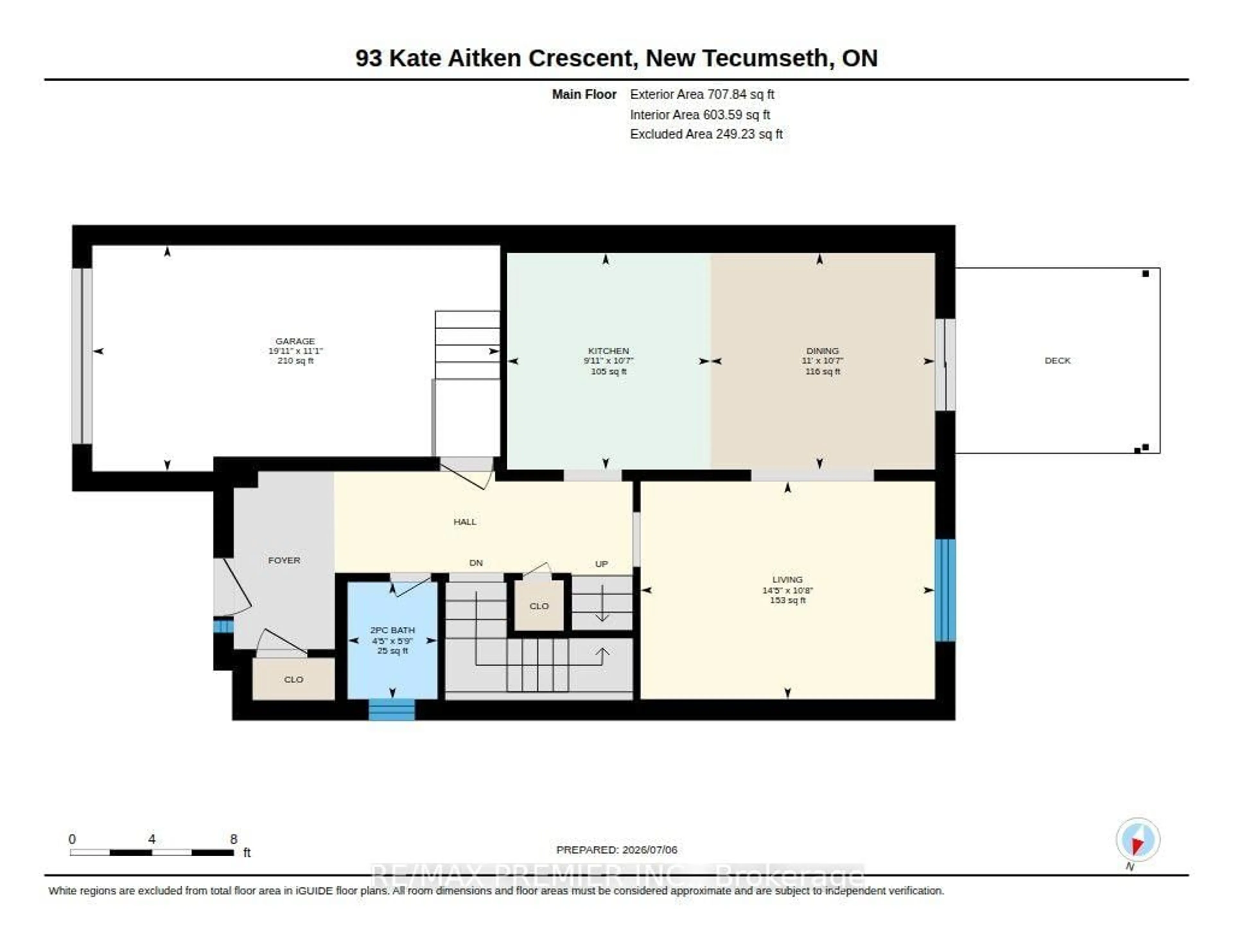 Floor plan for 93 Kate Aitken Cres, New Tecumseth Ontario L0G 1A0