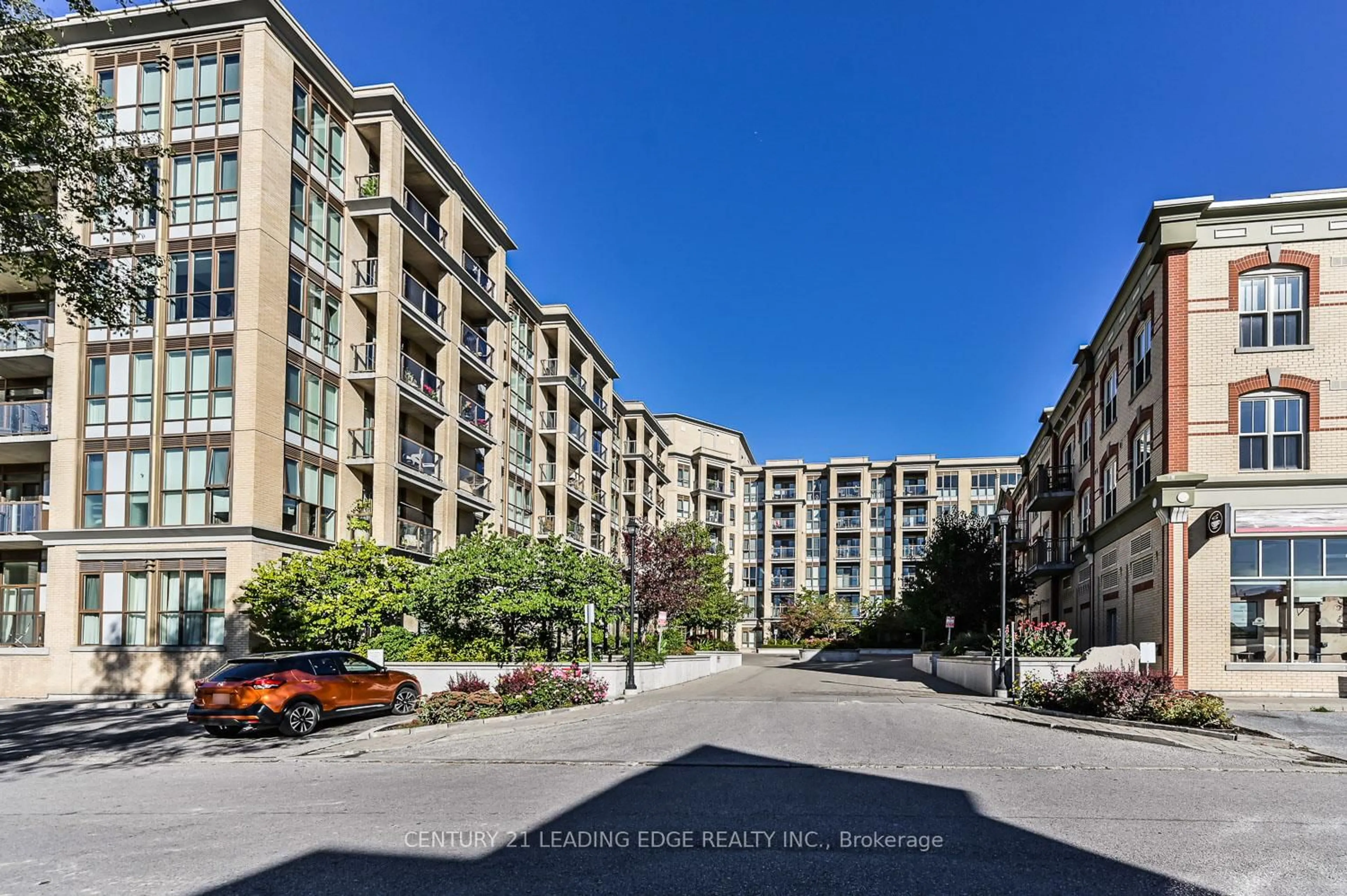 A pic from outside/outdoor area/front of a property/back of a property/a pic from drone, street for 68 Main St #305, Markham Ontario L3P 0N5