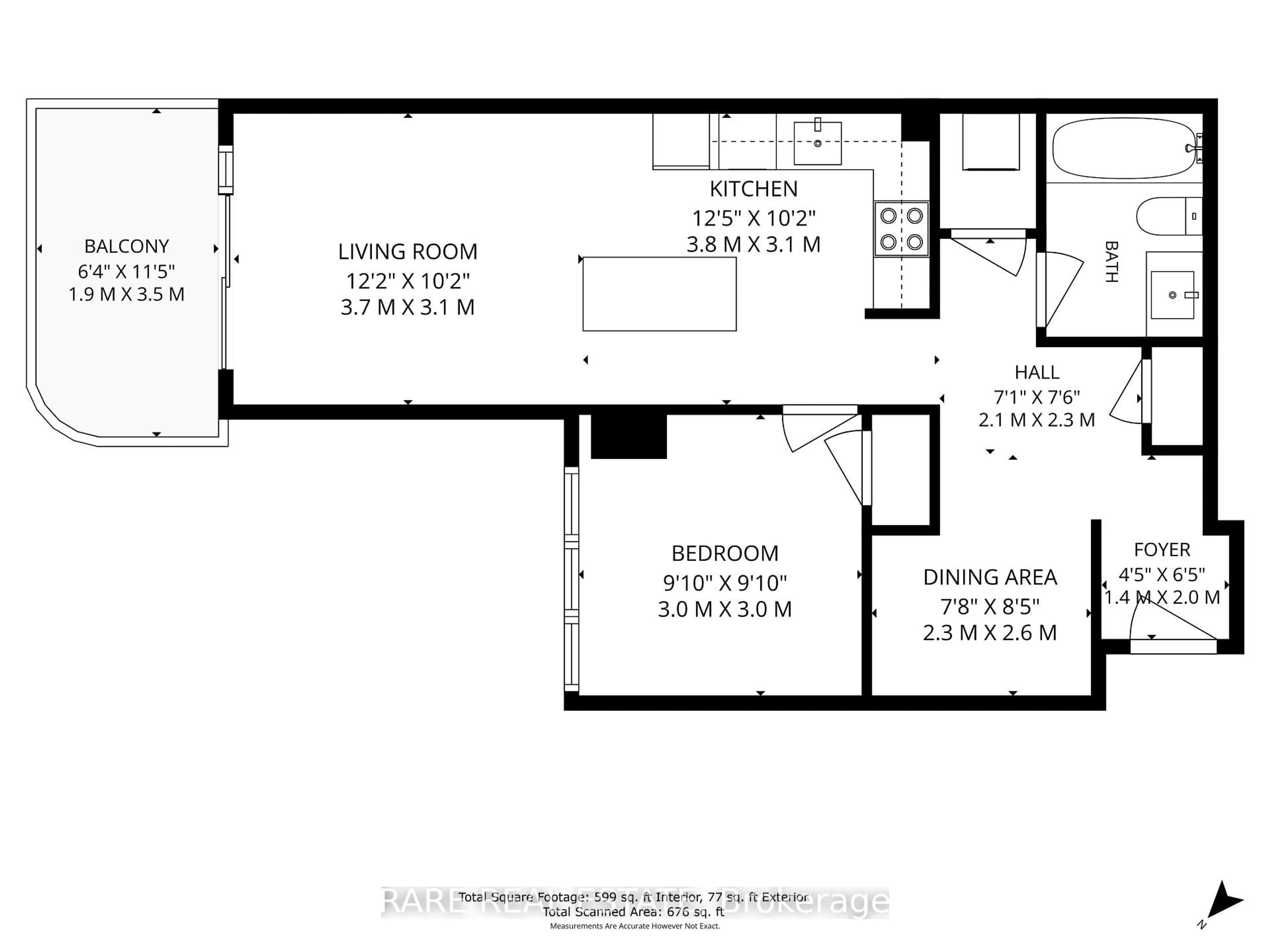 Floor plan for 9471 Yonge St #533, Richmond Hill Ontario L4C 0Z5