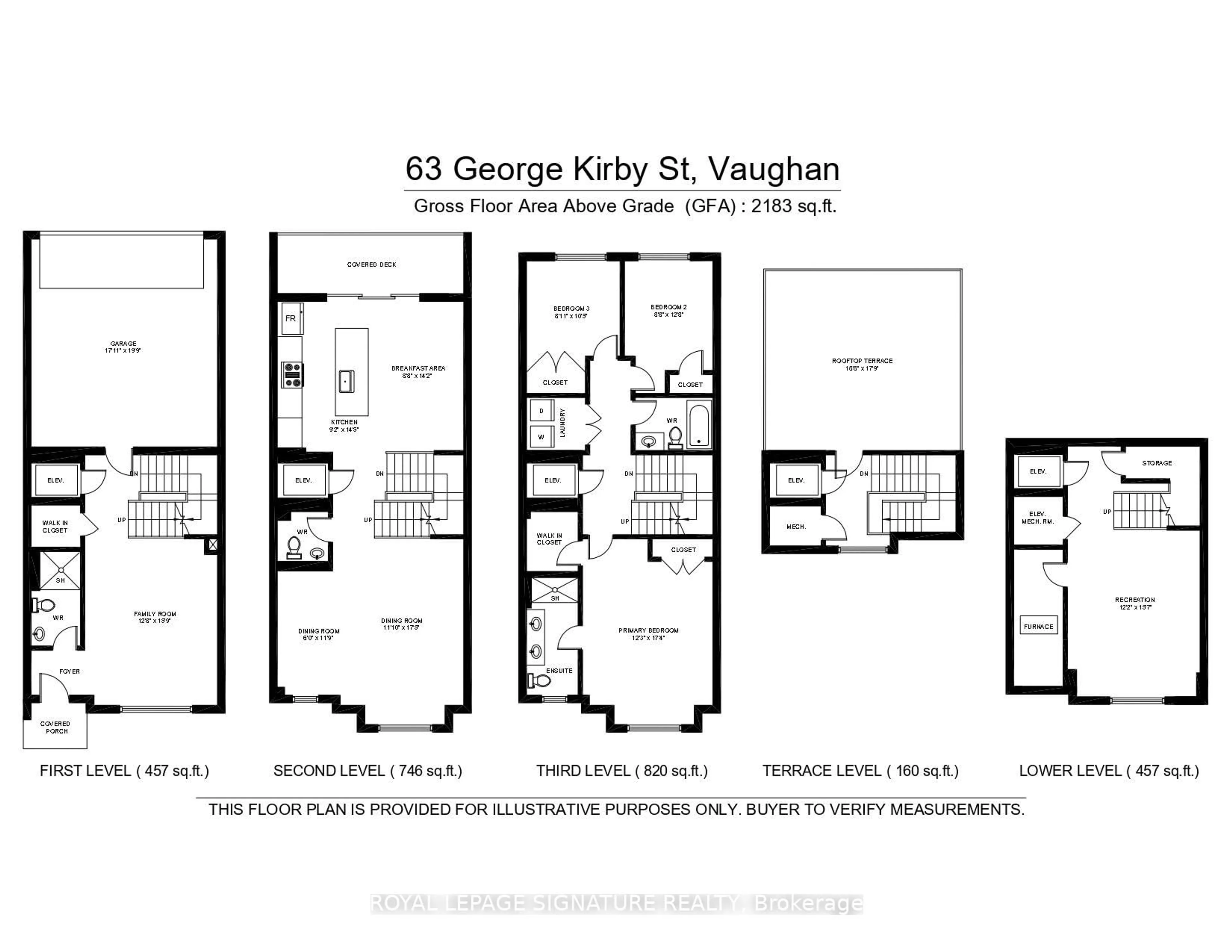 Floor plan for 63 George Kirby St, Vaughan Ontario L6A 5B4