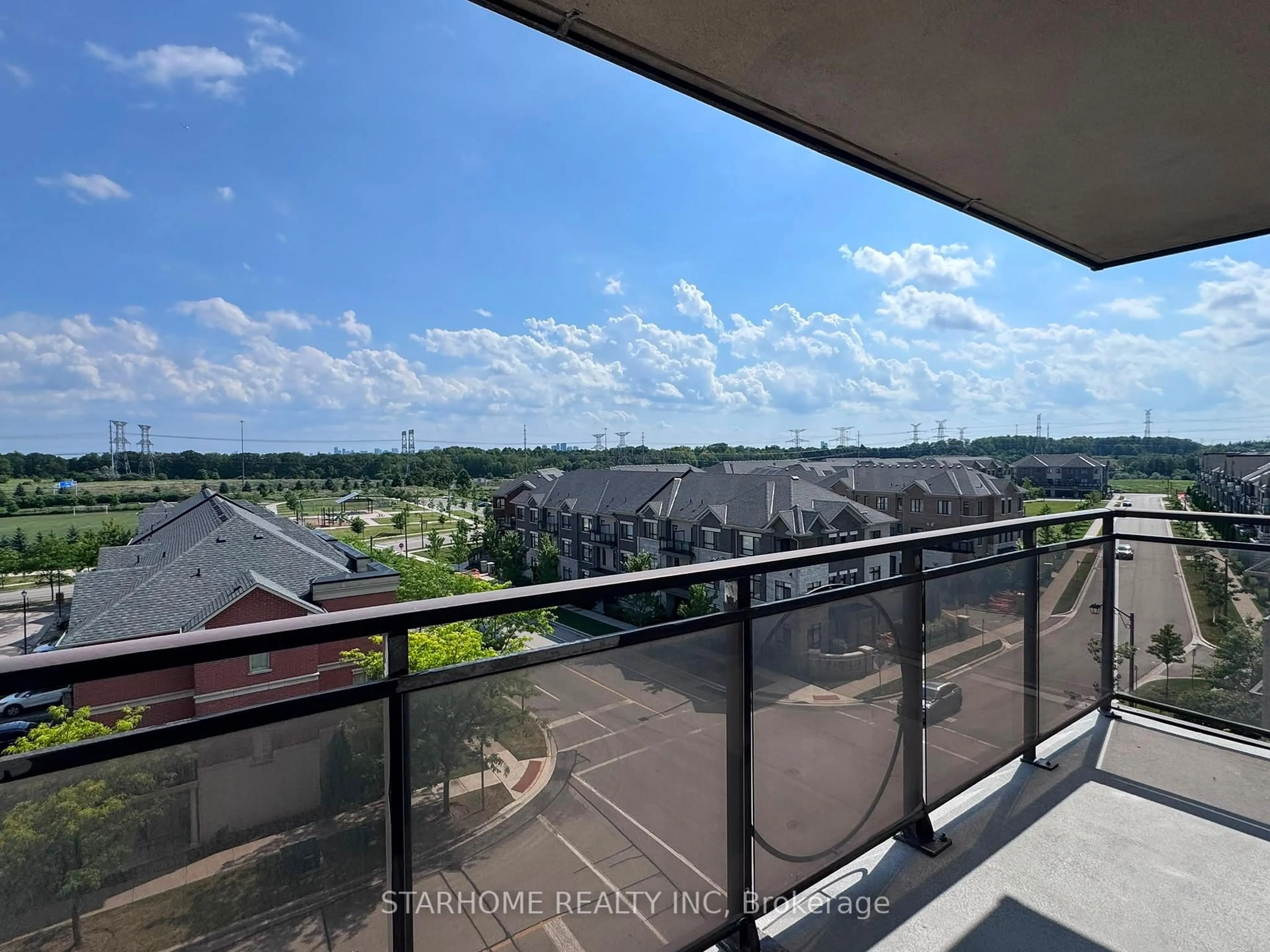 Balcony in the apartment, city buildings view from balcony for 51 Saddlecreek Dr #605, Markham Ontario L3T 7Z1