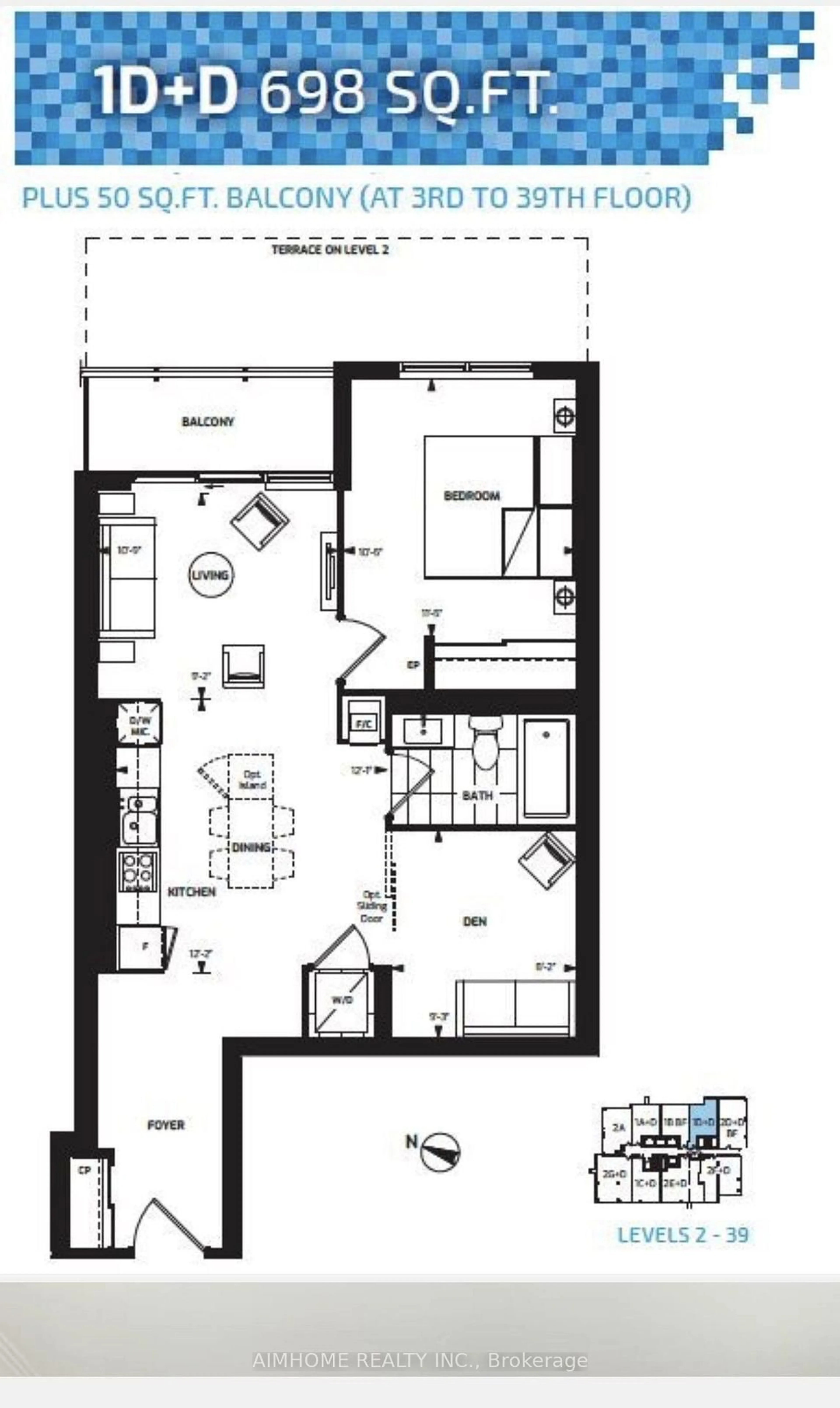 Floor plan for 18 Water Walk Dr #2802, Markham Ontario L3R 6L5