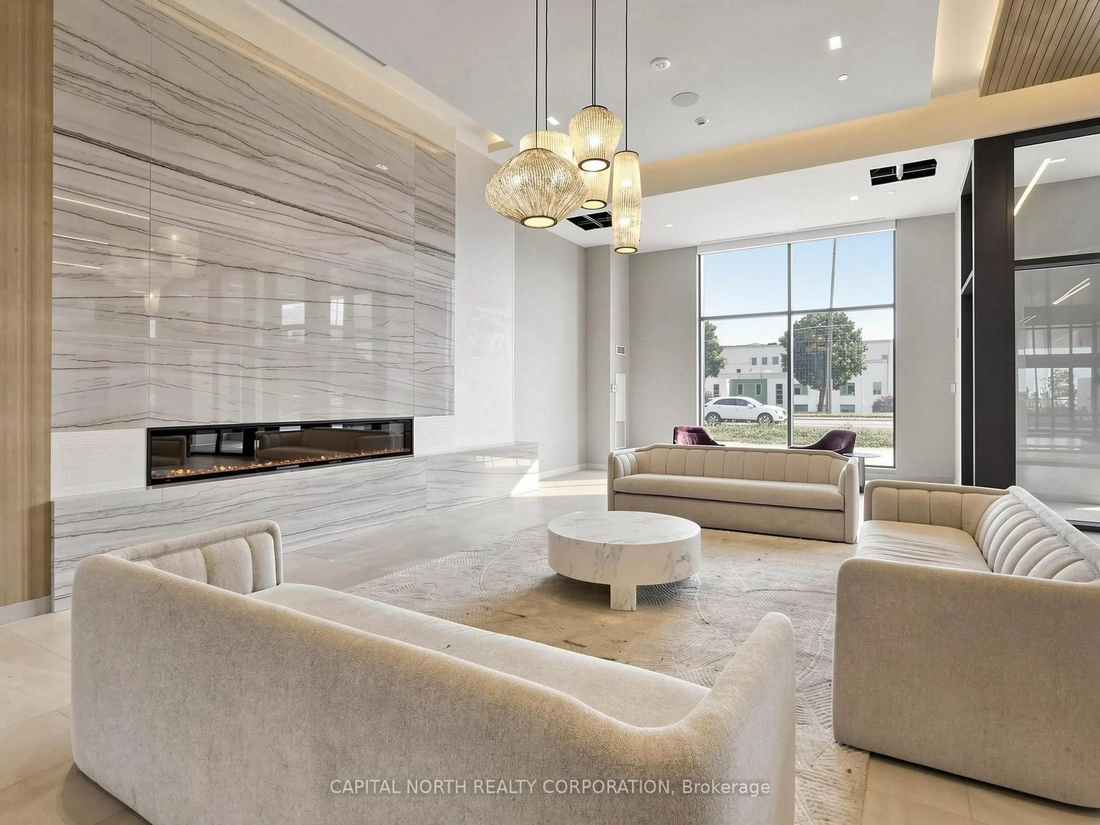 Living room with furniture, ceramic/tile floor for 8960 Jane St #329, Vaughan Ontario L4K 2M9