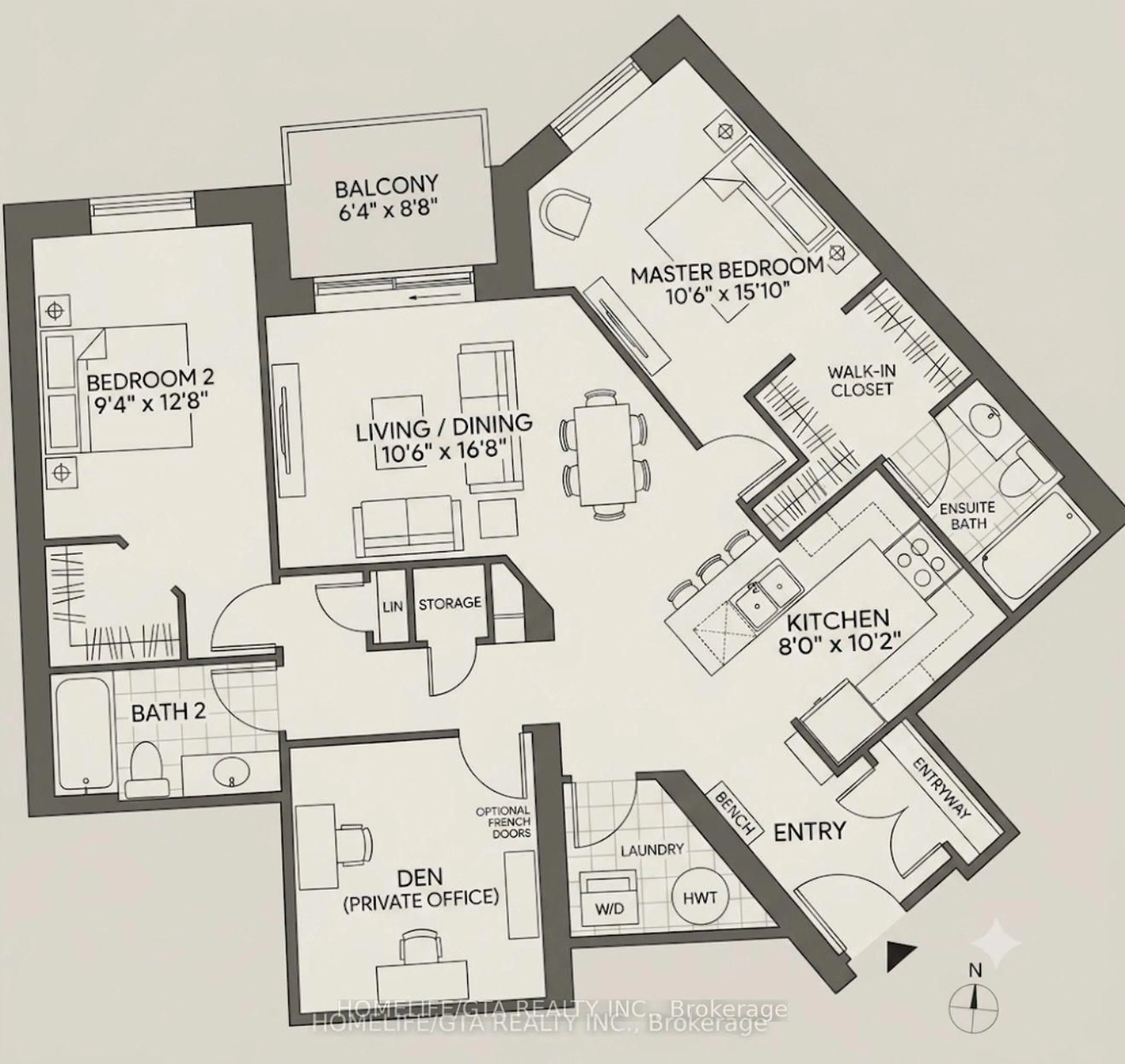 Floor plan for 7325 Markham Rd #515, Markham Ontario L3S 0C9
