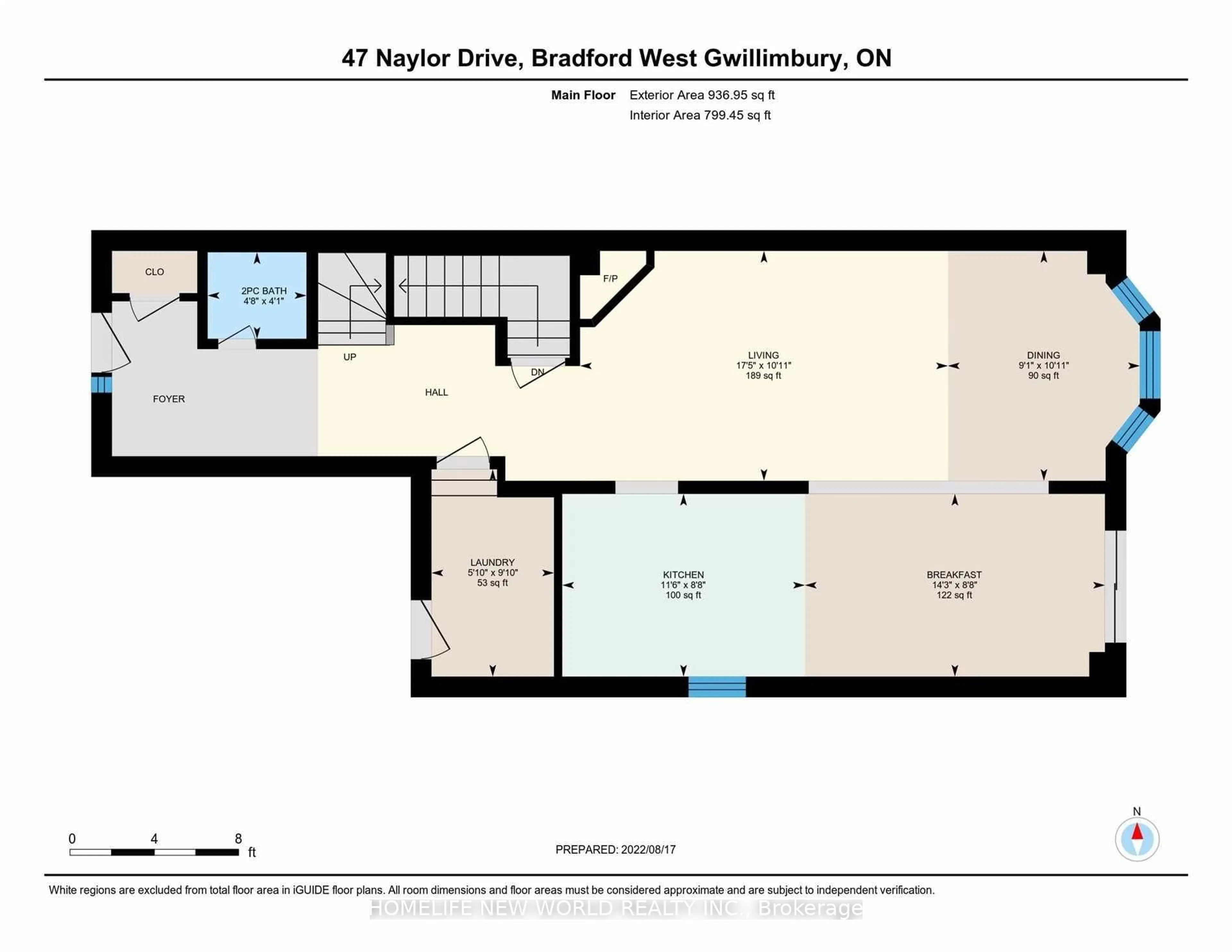 Floor plan for 47 Naylor Dr, Bradford West Gwillimbury Ontario L3Z 0J8