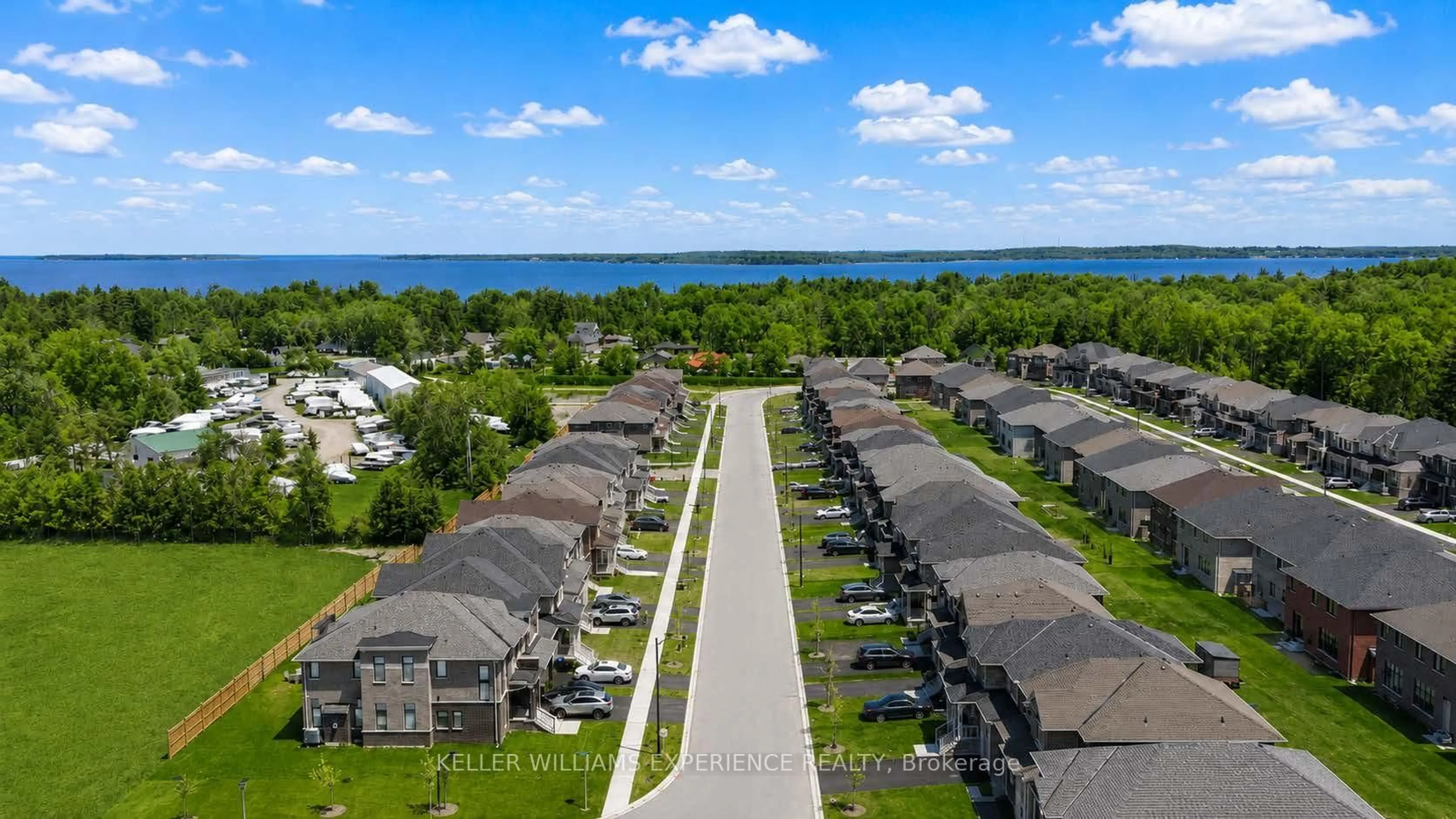 A pic from outside/outdoor area/front of a property/back of a property/a pic from drone, water/lake/river/ocean view for 1329 Davis Loop, Innisfil Ontario L0L 1W0