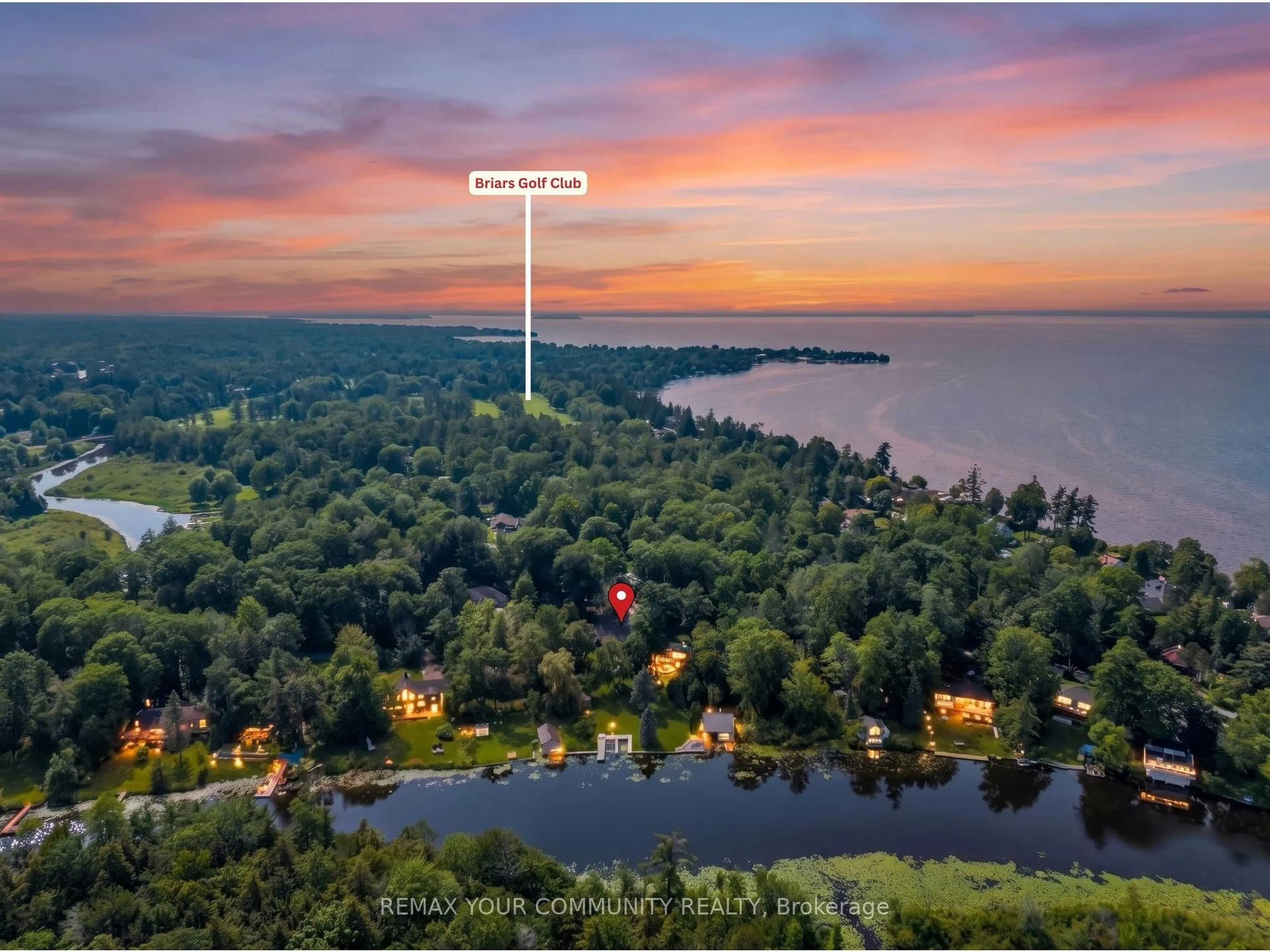 A pic from outside/outdoor area/front of a property/back of a property/a pic from drone, water/lake/river/ocean view for 111 Sibbald Cres, Georgina Ontario L0E 1R0