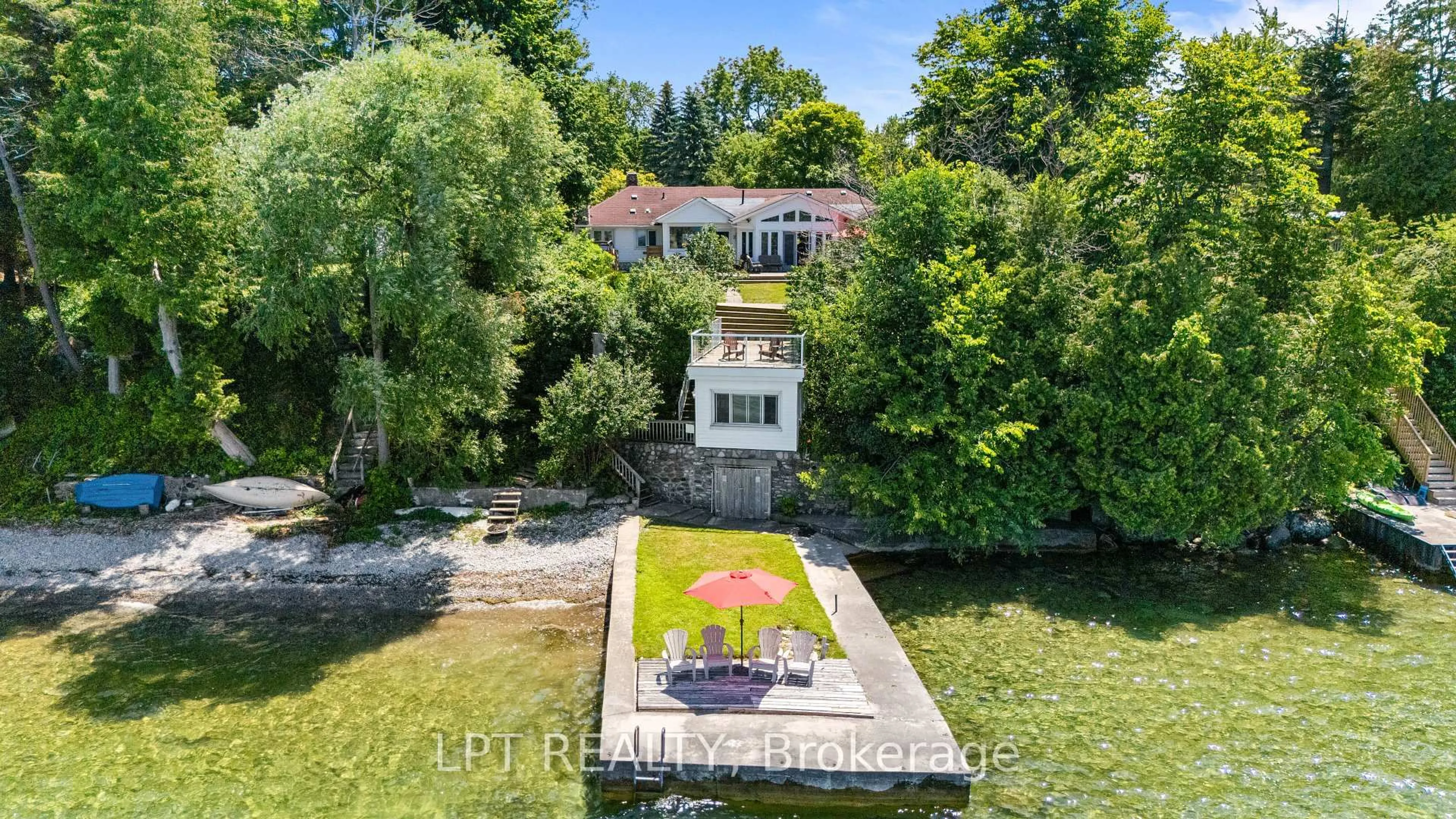 A pic from outside/outdoor area/front of a property/back of a property/a pic from drone, water/lake/river/ocean view for 25300 Maple Beach Rd, Brock Ontario L0K 1A0