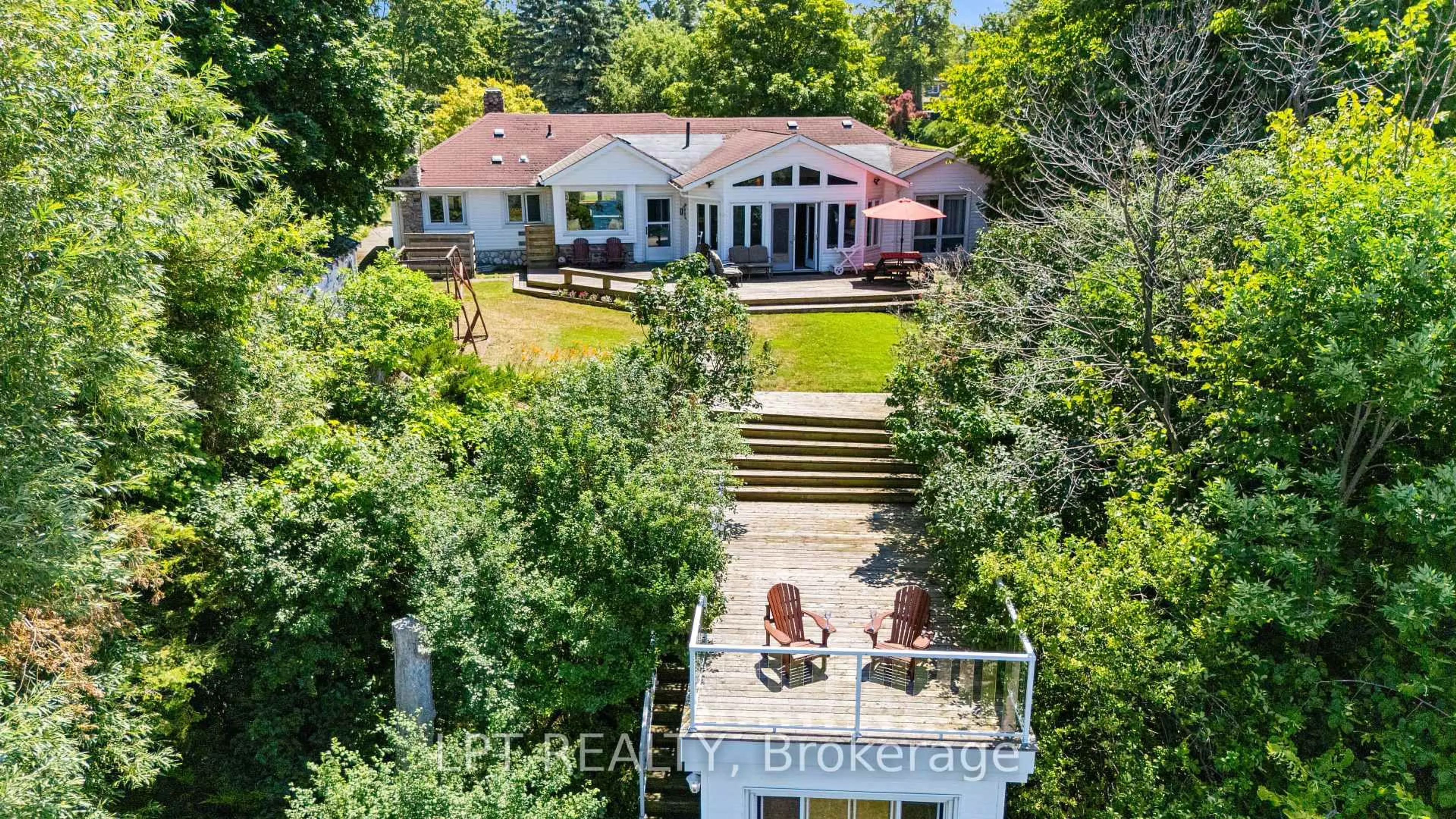 A pic from outside/outdoor area/front of a property/back of a property/a pic from drone, water/lake/river/ocean view for 25300 Maple Beach Rd, Brock Ontario L0K 1A0