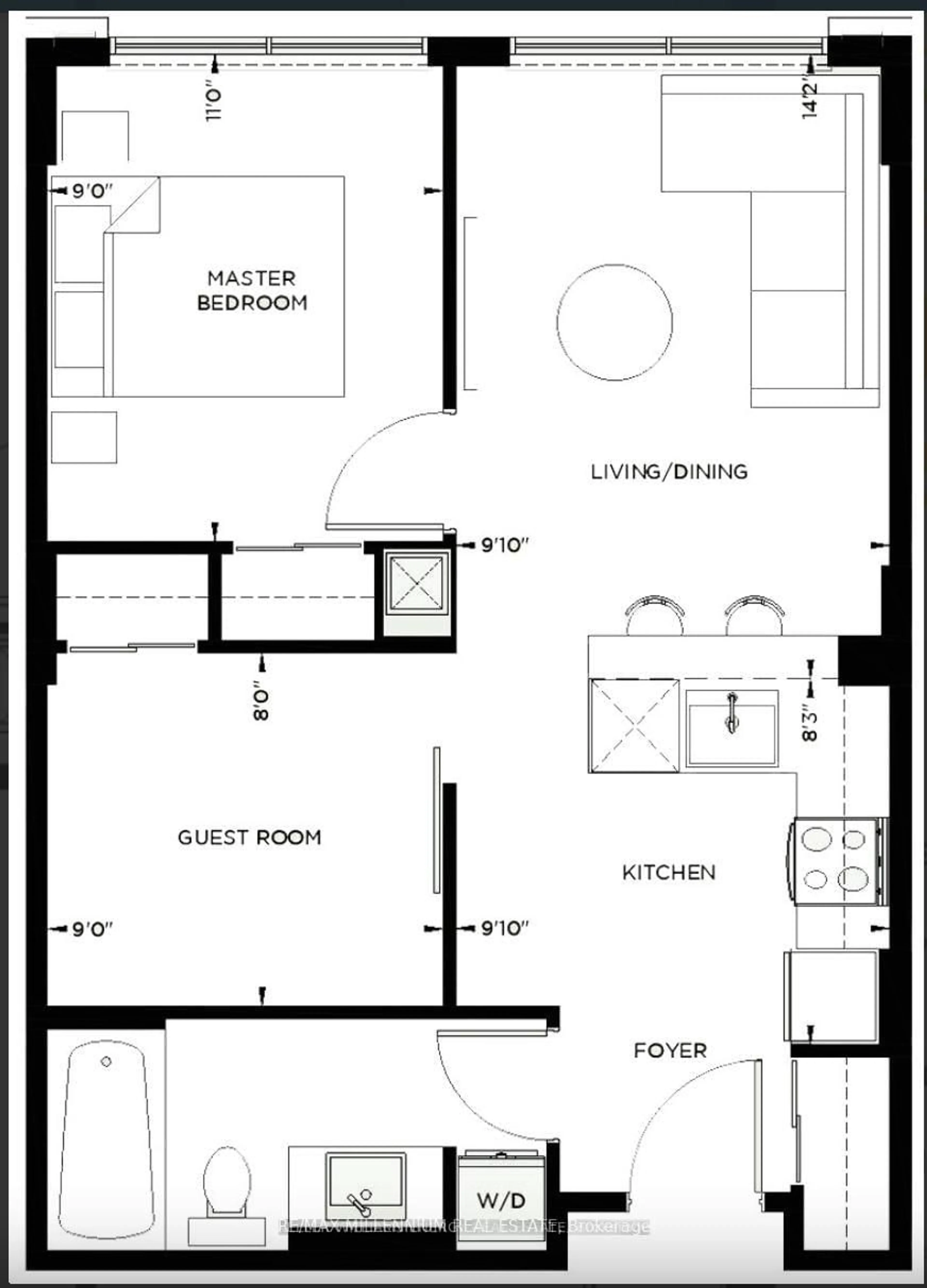 Floor plan for 2908 Highway 7 #219, Vaughan Ontario L4K 0K5