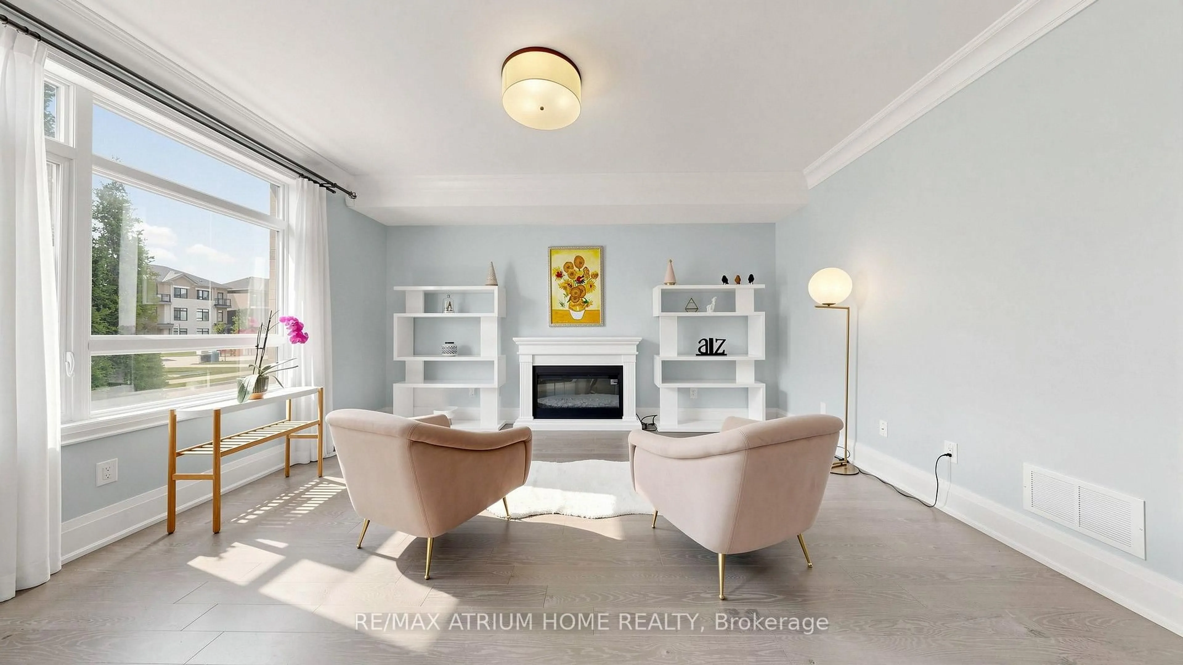 Living room with furniture, ceramic/tile floor for 50 Active Rd, Markham Ontario L3T 0G2