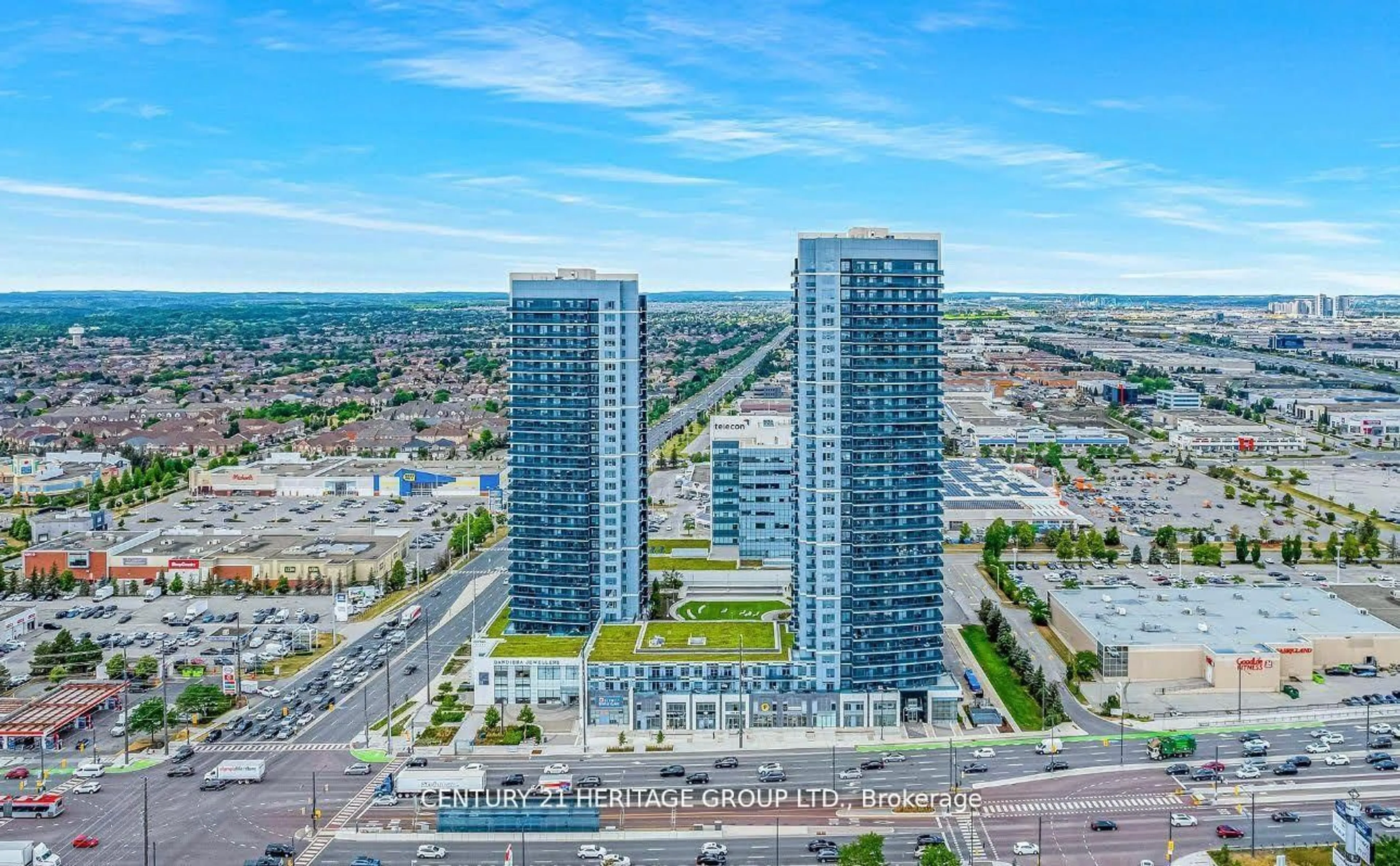 A pic from outside/outdoor area/front of a property/back of a property/a pic from drone, city buildings view from balcony for 3700 Hwy 7 #1511, Vaughan Ontario L4L 0G8