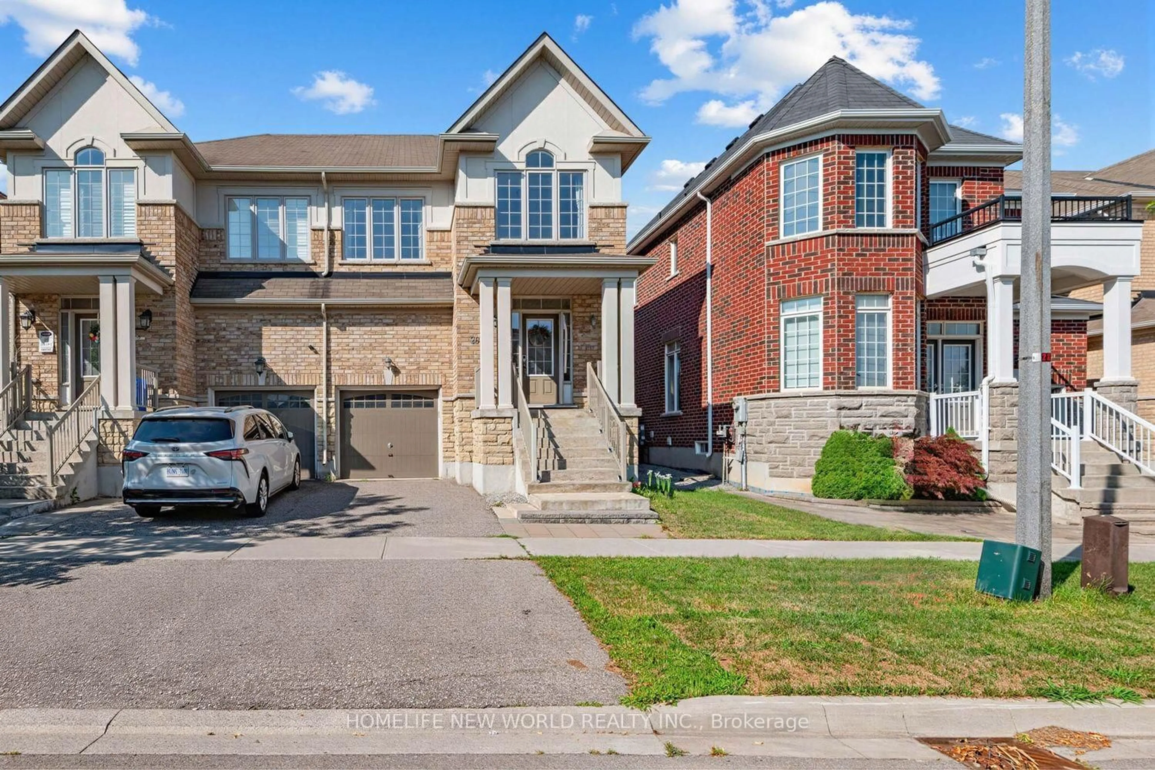Home with brick exterior material, street for 26 Living Cres, Markham Ontario L6C 0T9