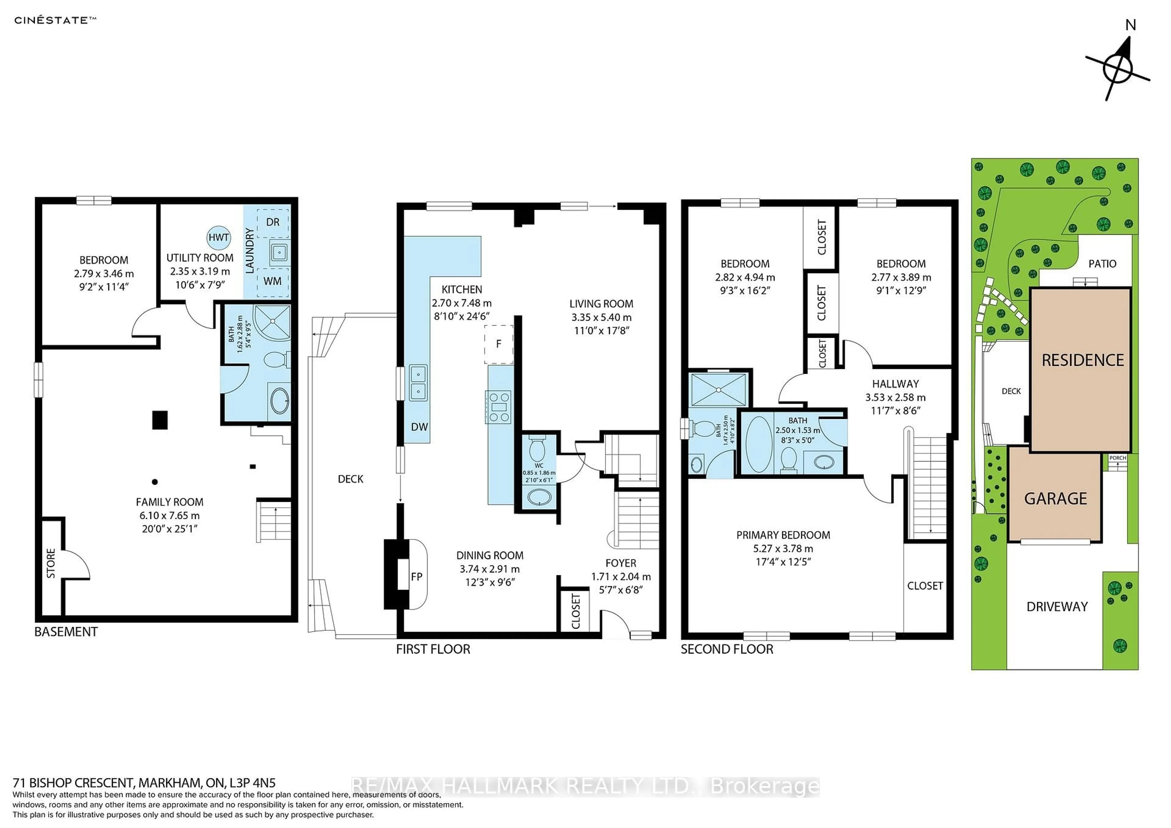 Floor plan for 71 Bishop Cres, Markham Ontario L3P 4N5