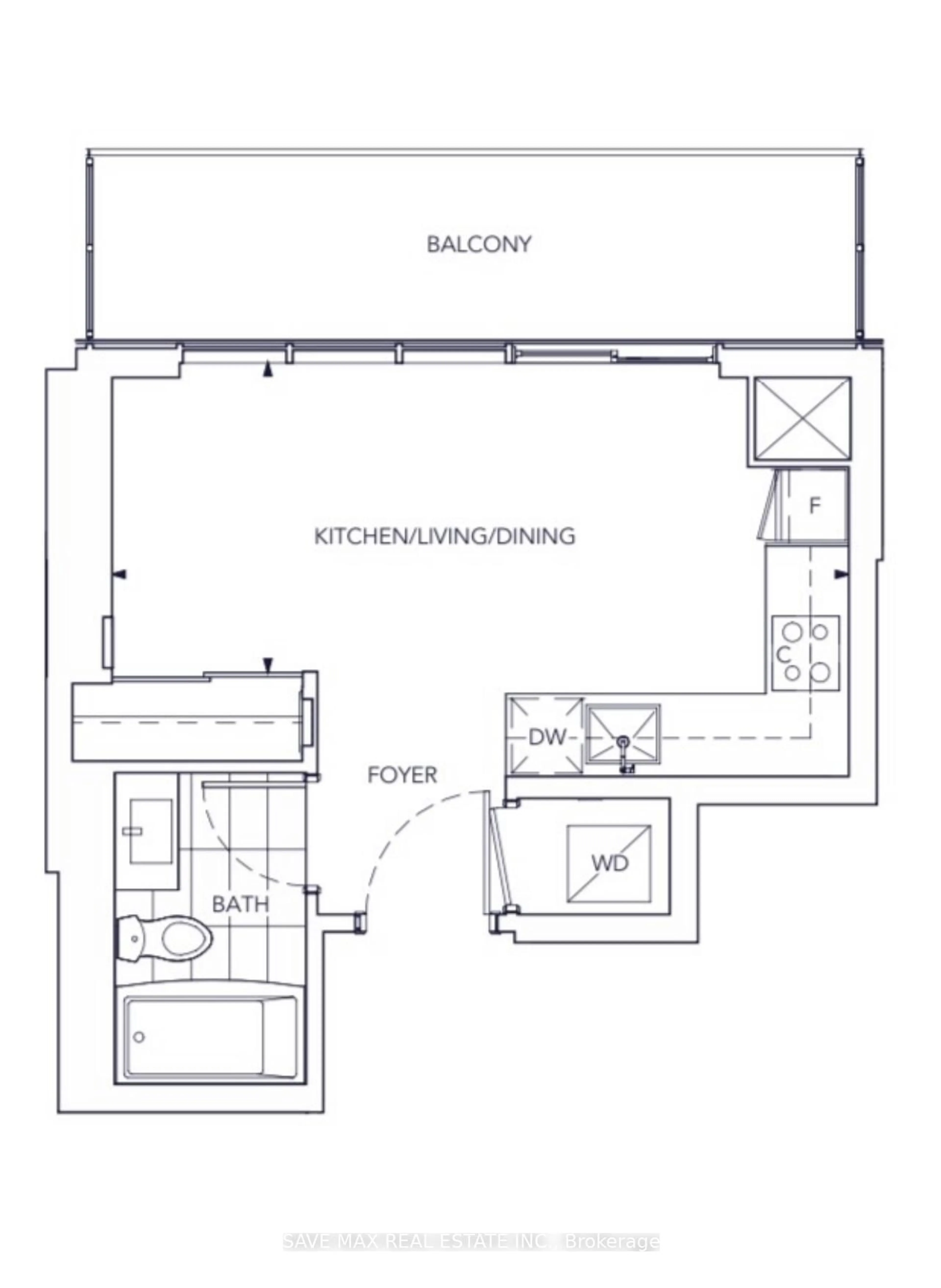Floor plan for 195 Commerce St #912, Vaughan Ontario L4K 0P9