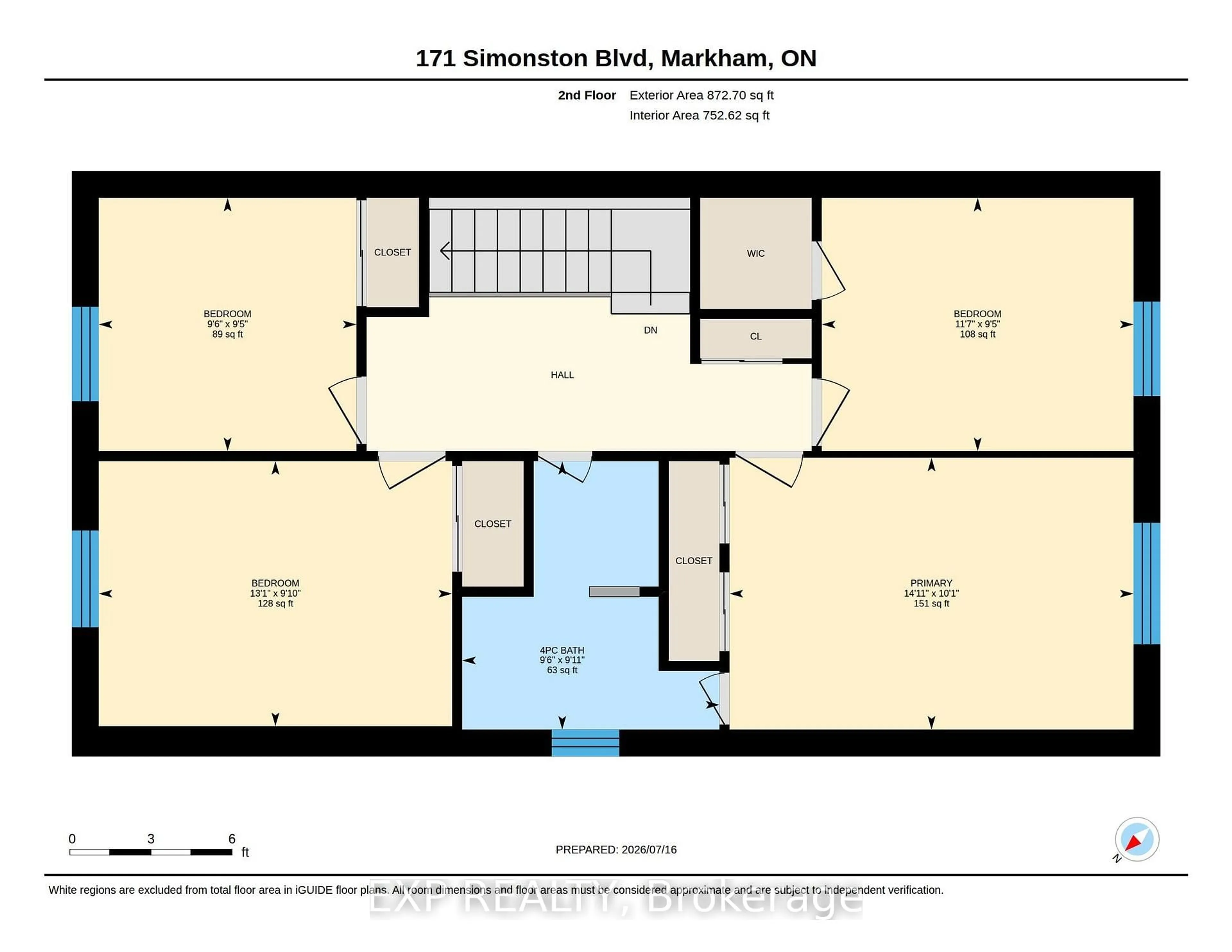 Floor plan for 171 Simonston Blvd, Markham Ontario L3T 4M1