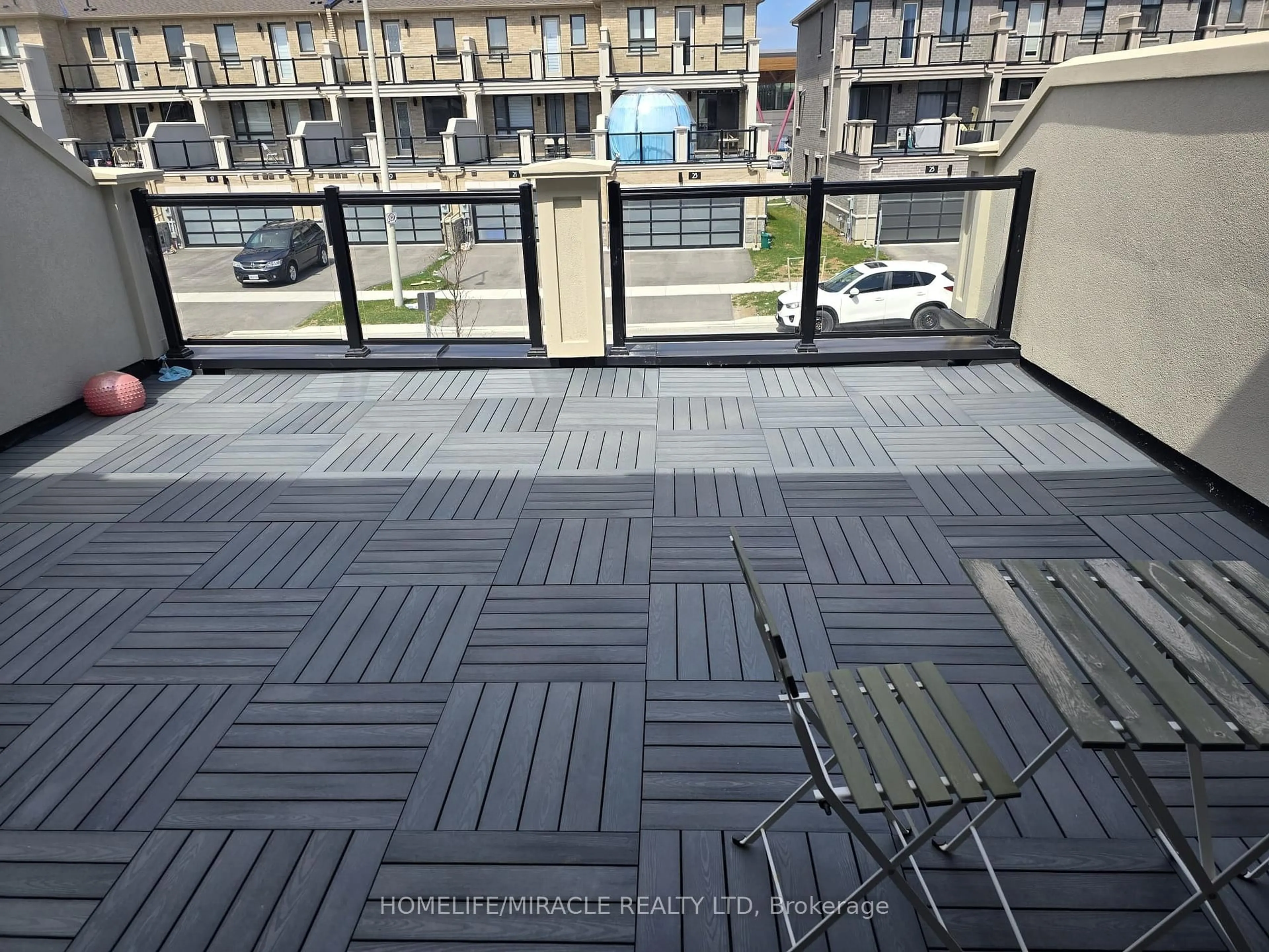 Patio, city buildings view from balcony for 94 Robert Eaton Ave, Markham Ontario L3S 0G1