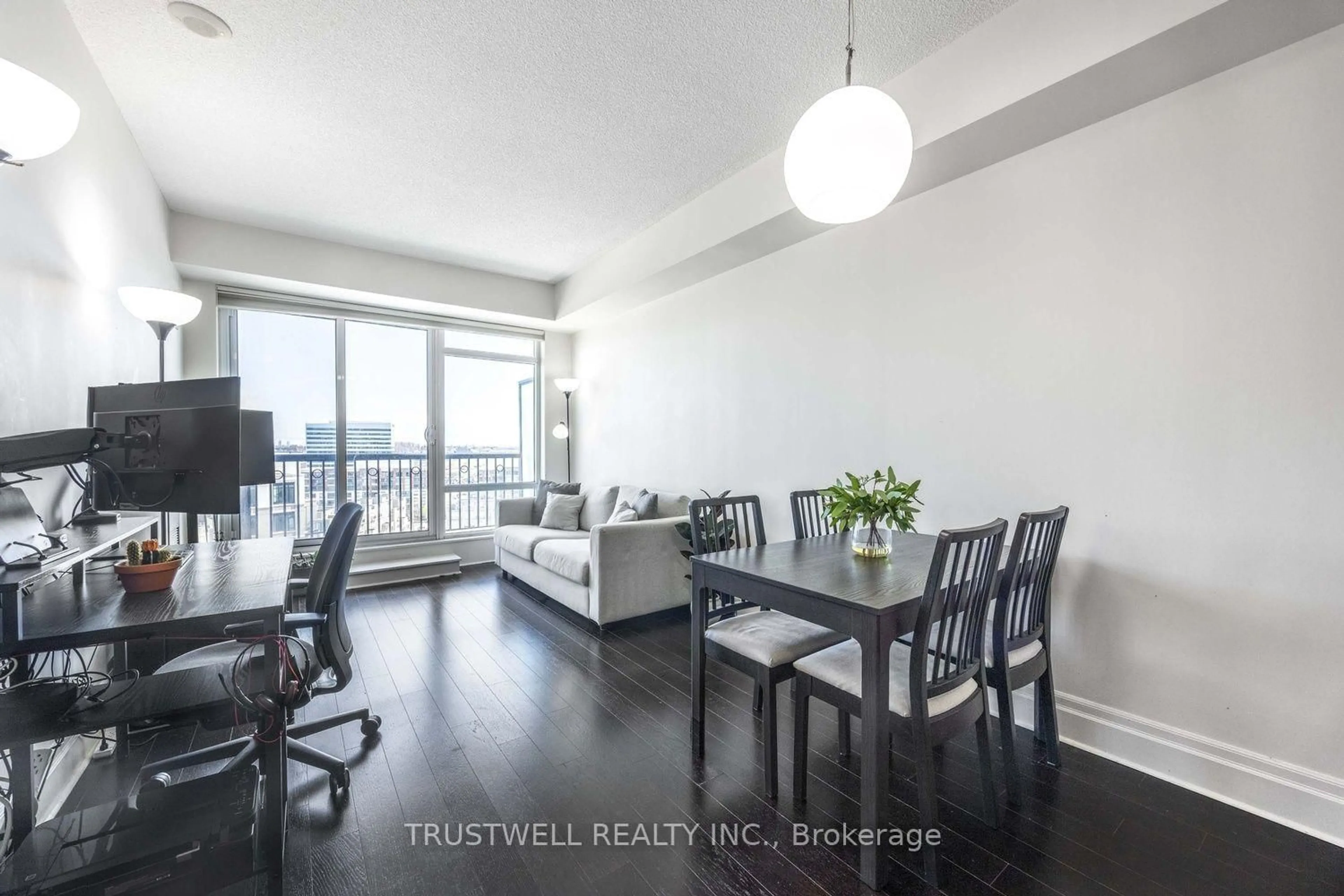 Living room with furniture, wood/laminate floor for 151 Upper Duke Cres #1207, Markham Ontario L6G 0E1