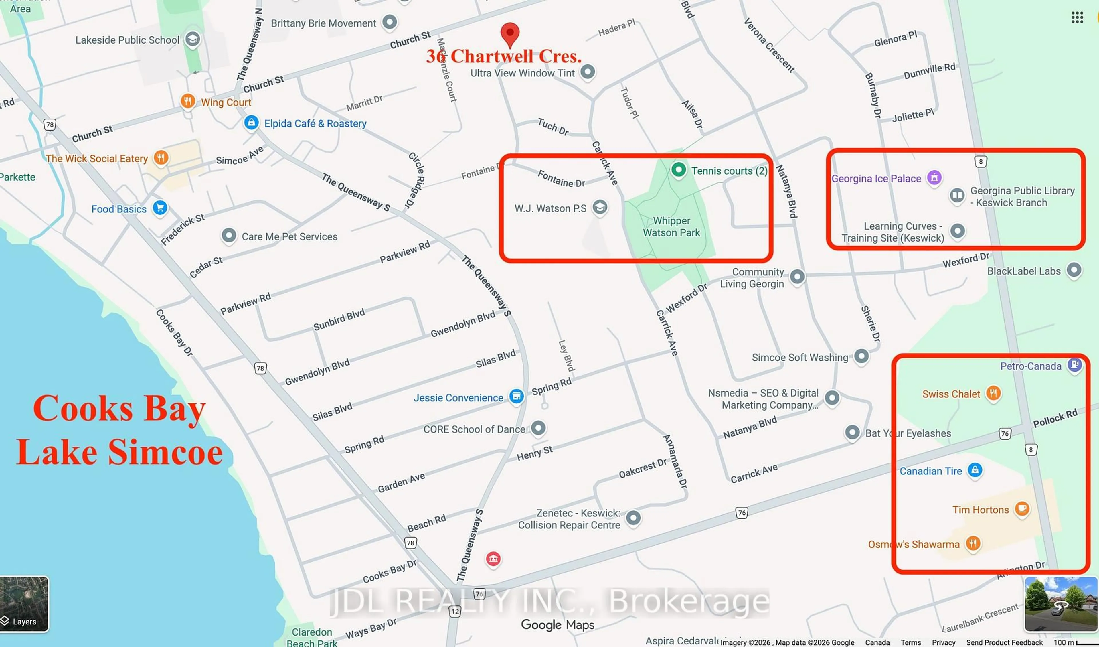 Picture of a map for 36 Chartwell Cres, Georgina Ontario L4P 3N8