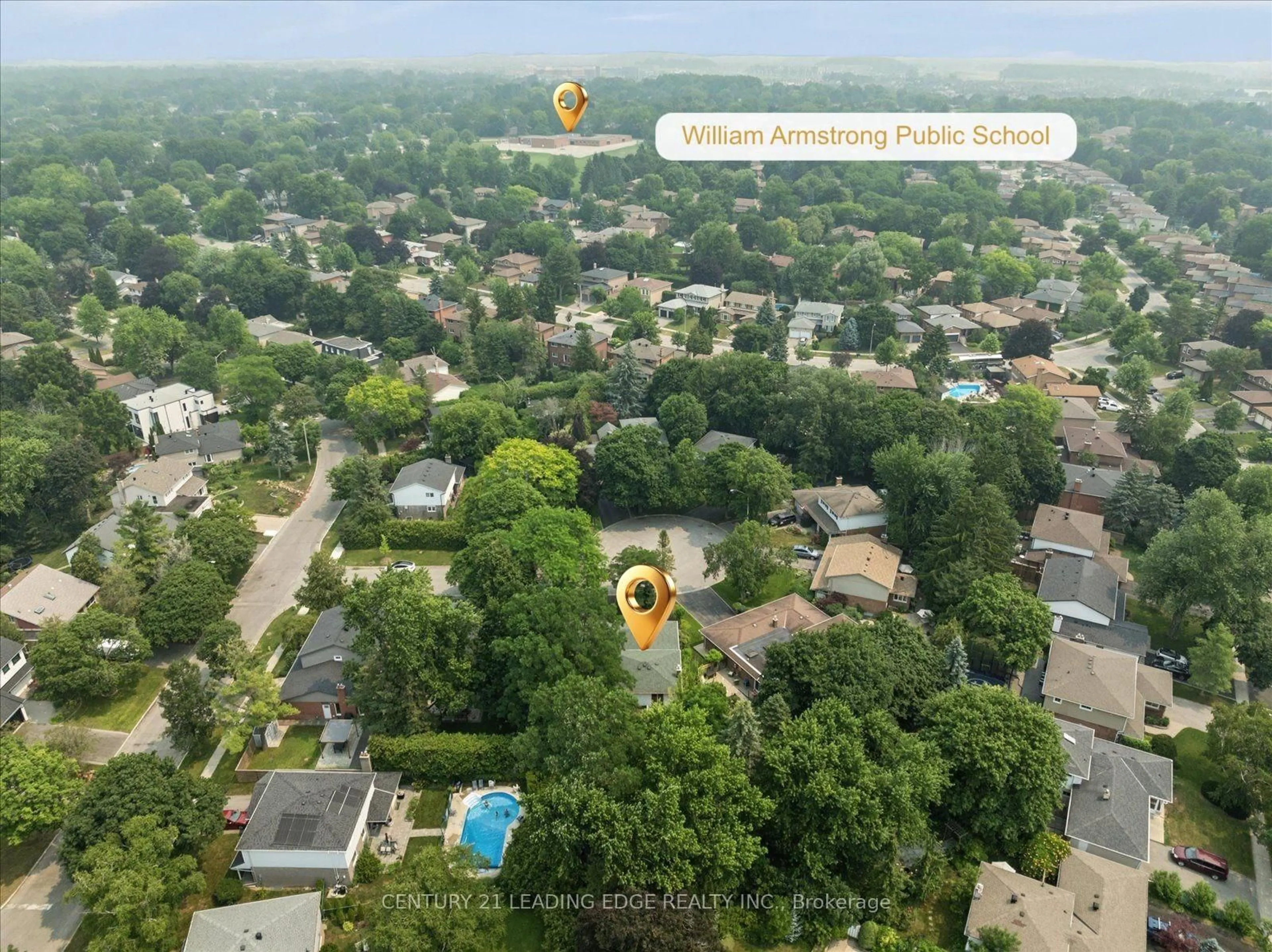 A pic from outside/outdoor area/front of a property/back of a property/a pic from drone, city buildings view from balcony for 6 Thomas Kinnear Crt, Markham Ontario L3P 3H6