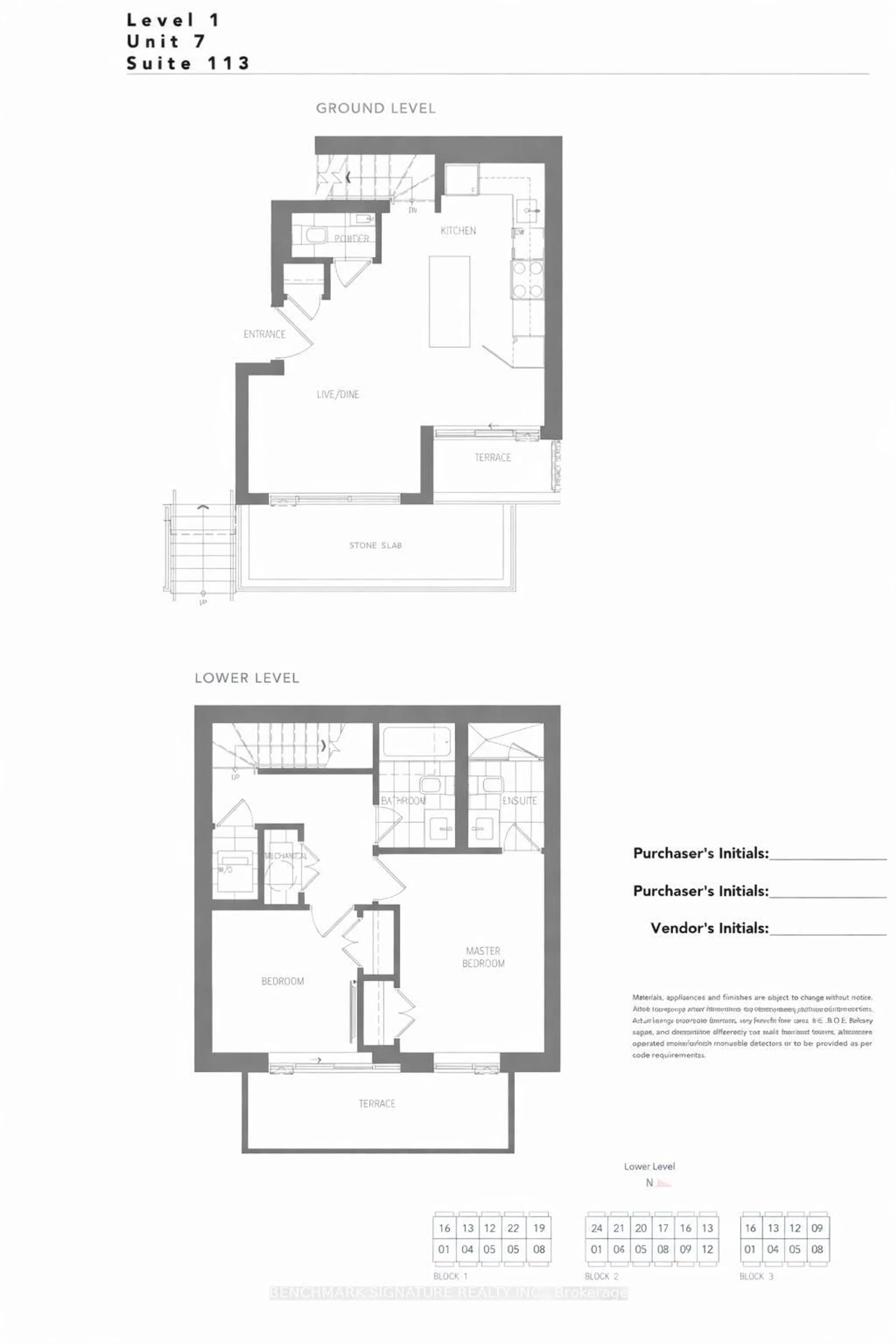 Floor plan for 10 Steckley House Lane #113, Richmond Hill Ontario L4S 0N1