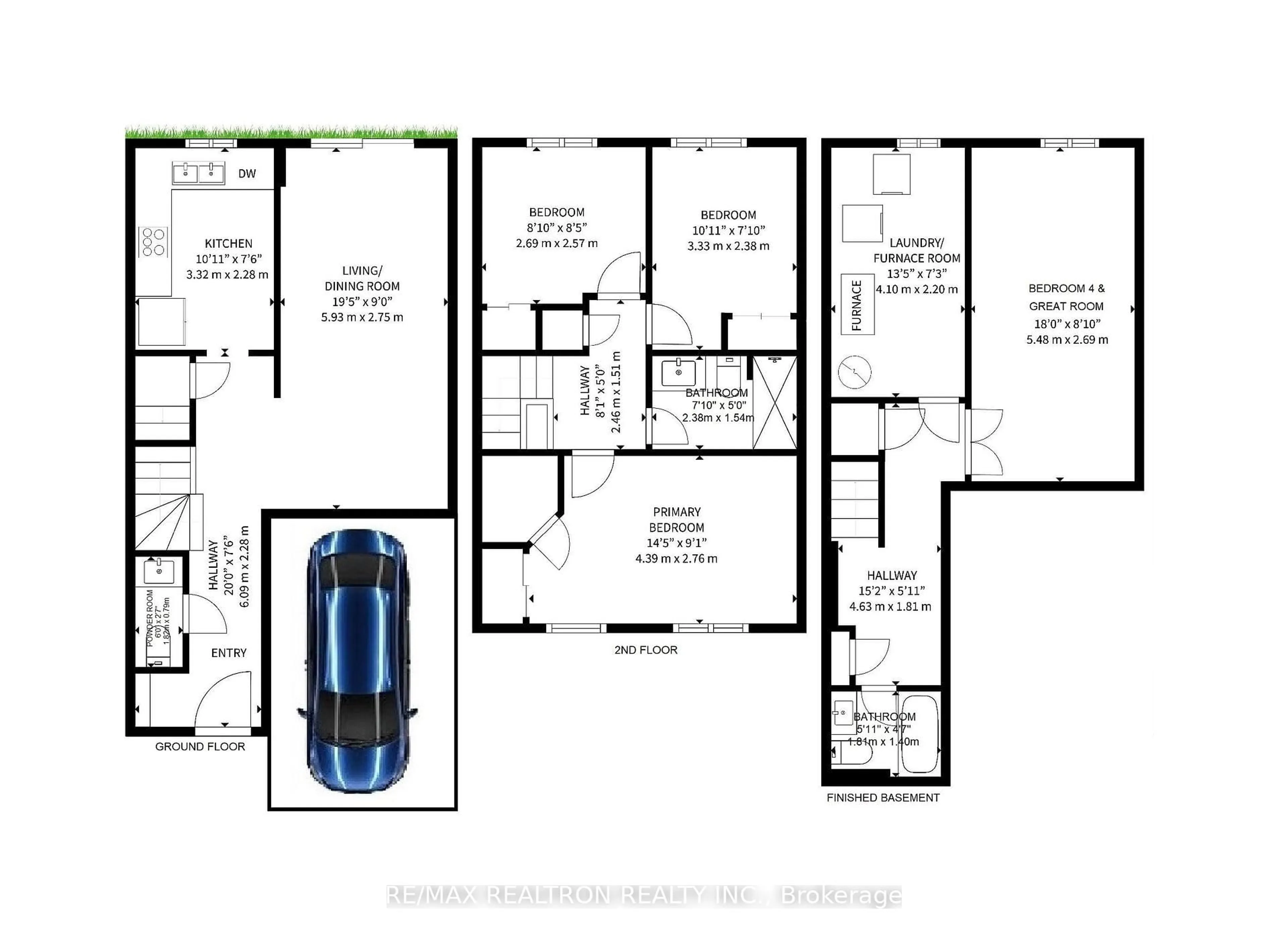 Floor plan for 64 Dunbar Cres, Markham Ontario L3R 6W6