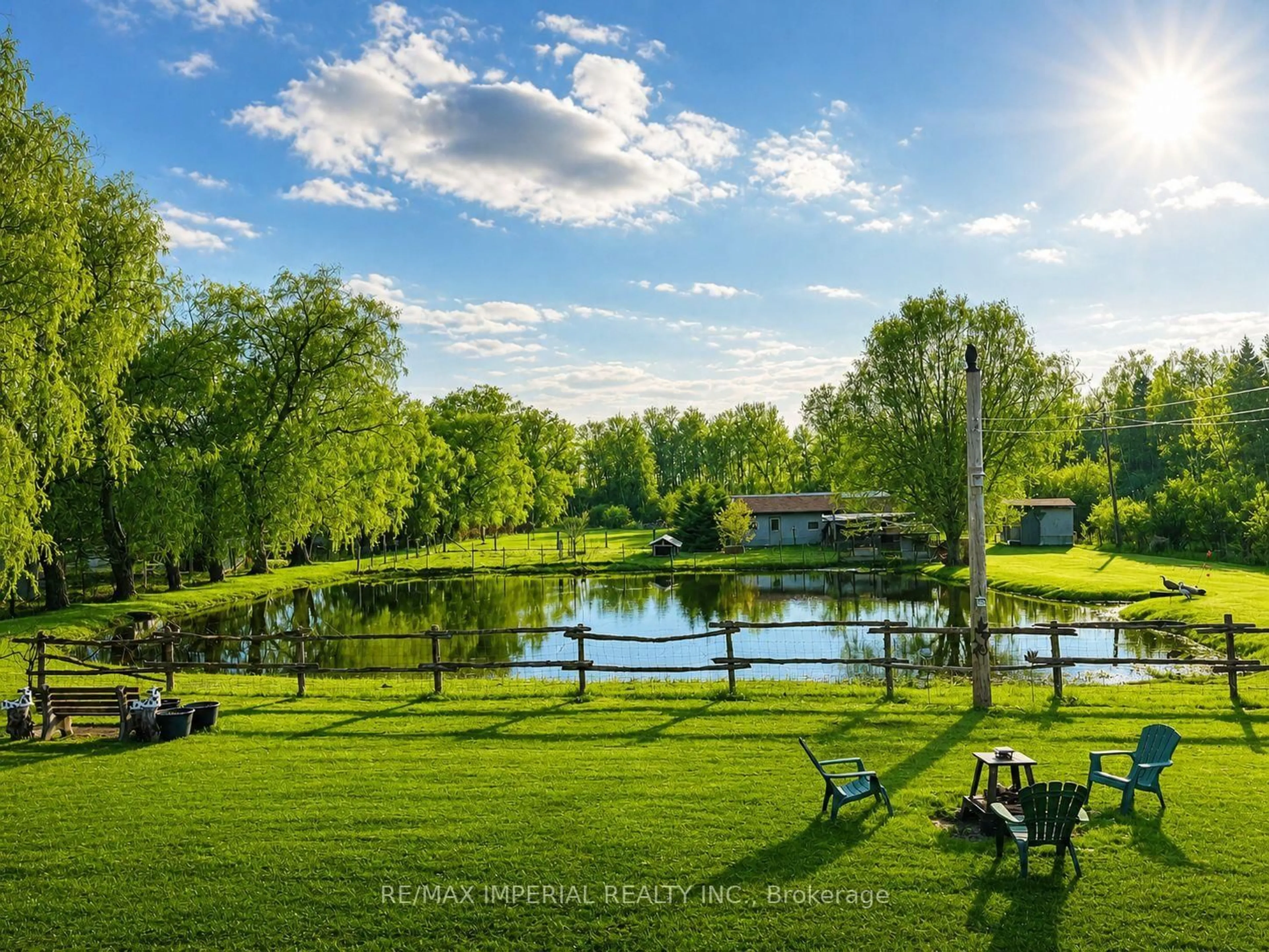 A pic from outside/outdoor area/front of a property/back of a property/a pic from drone, water/lake/river/ocean view for 23276 Highway 48 Rd, Georgina Ontario L0E 1L0