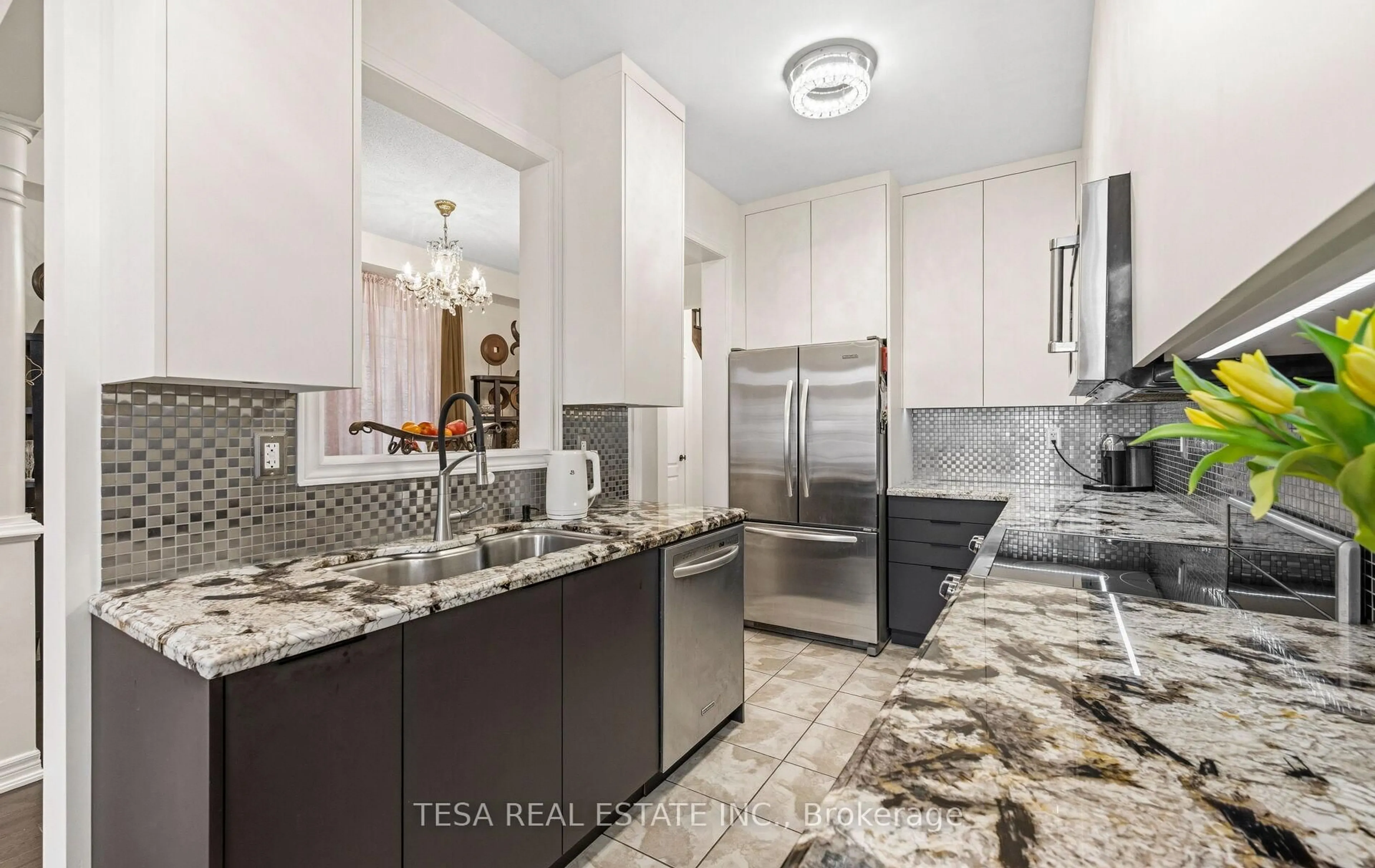 Contemporary kitchen, ceramic/tile floor for 417 Lady Nadia Dr, Vaughan Ontario L6A 4E8