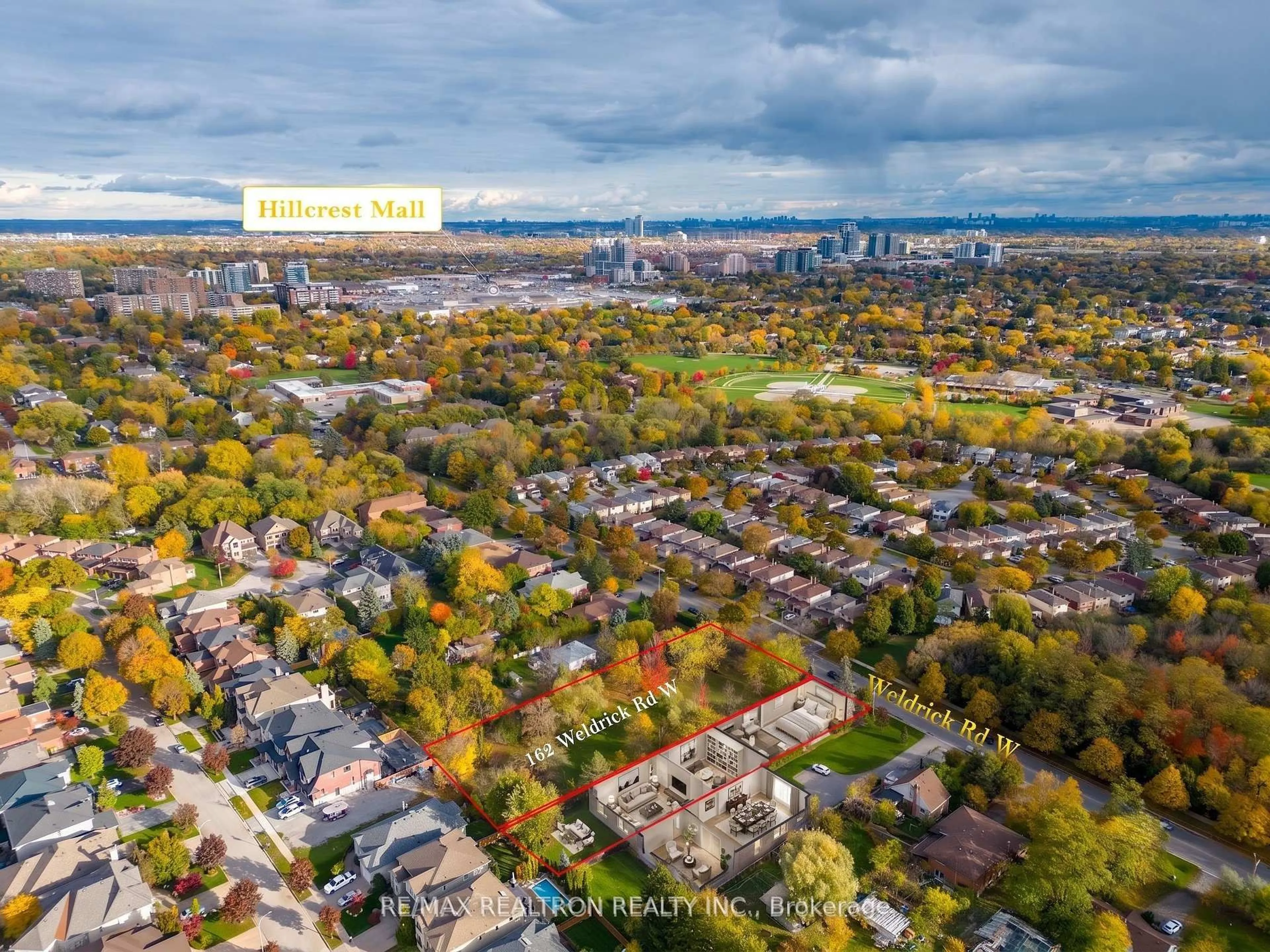 A pic from outside/outdoor area/front of a property/back of a property/a pic from drone, city buildings view from balcony for 162 Weldrick Rd, Richmond Hill Ontario L4C 3V1