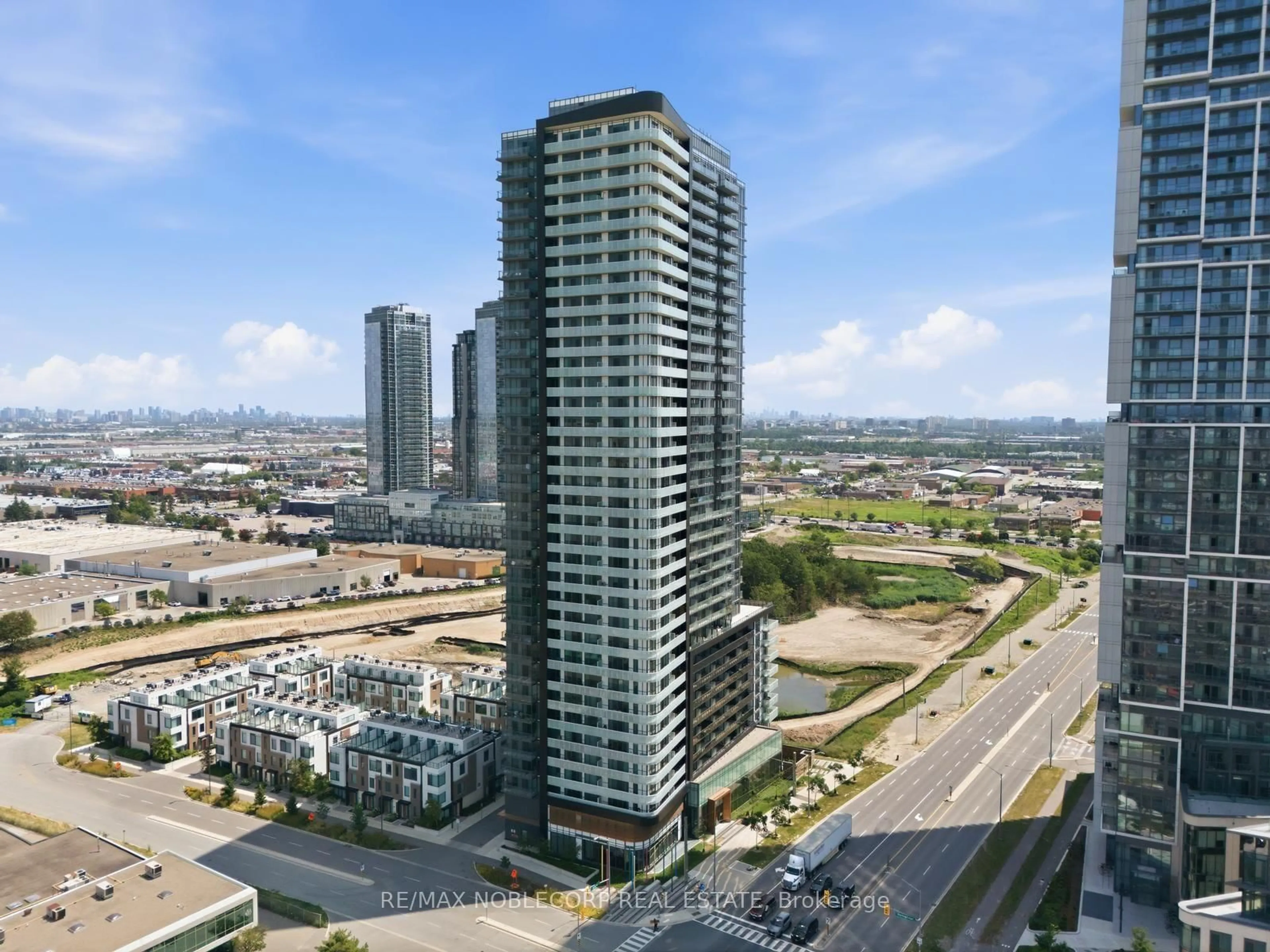 A pic from outside/outdoor area/front of a property/back of a property/a pic from drone, city buildings view from balcony for 7895 Jane St #308, Vaughan Ontario L4K 0K2