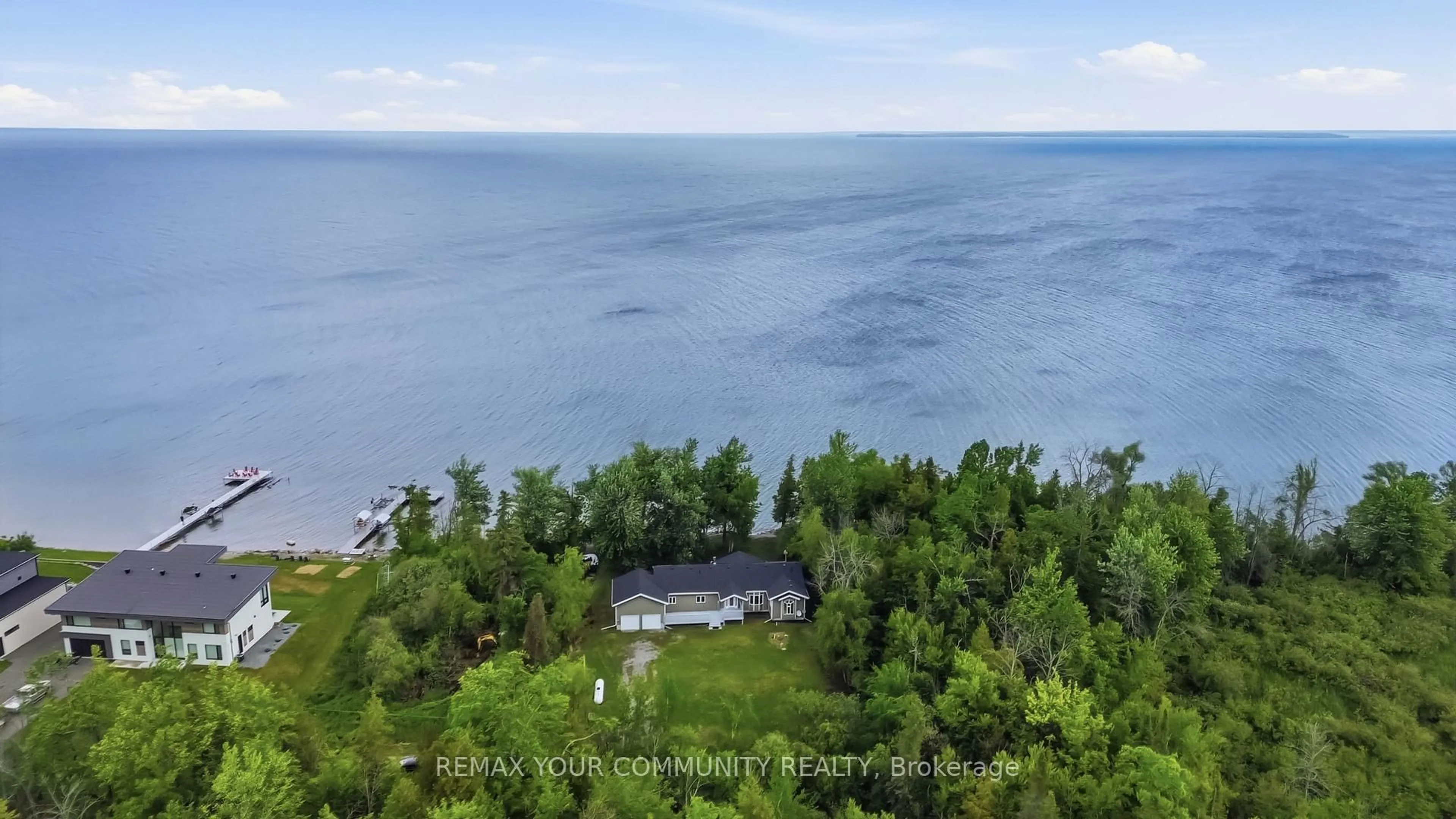 A pic from outside/outdoor area/front of a property/back of a property/a pic from drone, water/lake/river/ocean view for 1699 Chief Joseph Snake Rd, Georgina Islands Ontario L0E 1R0