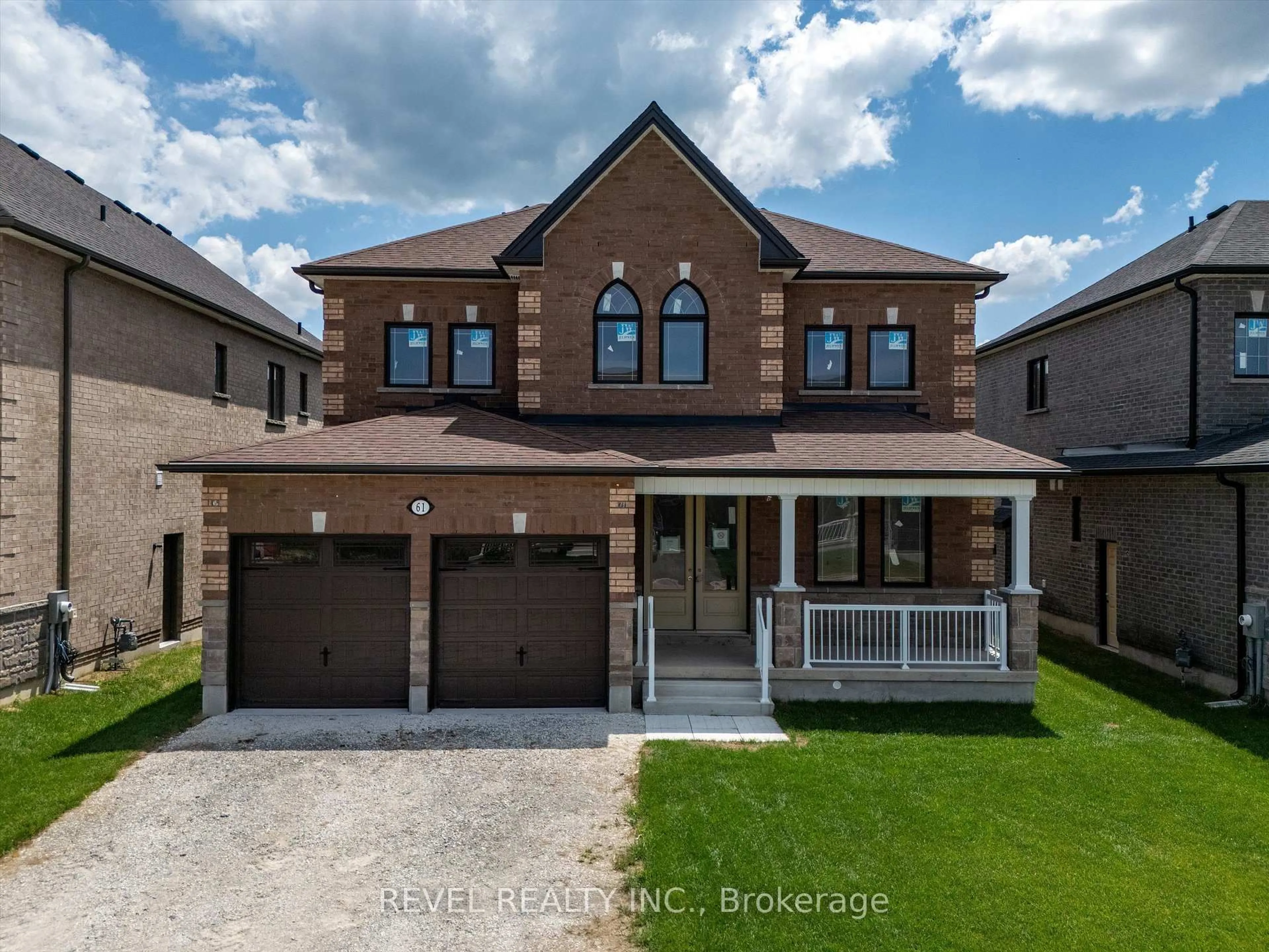 Home with brick exterior material, street for 61 Wood Cres, Essa Ontario L3W 0M5