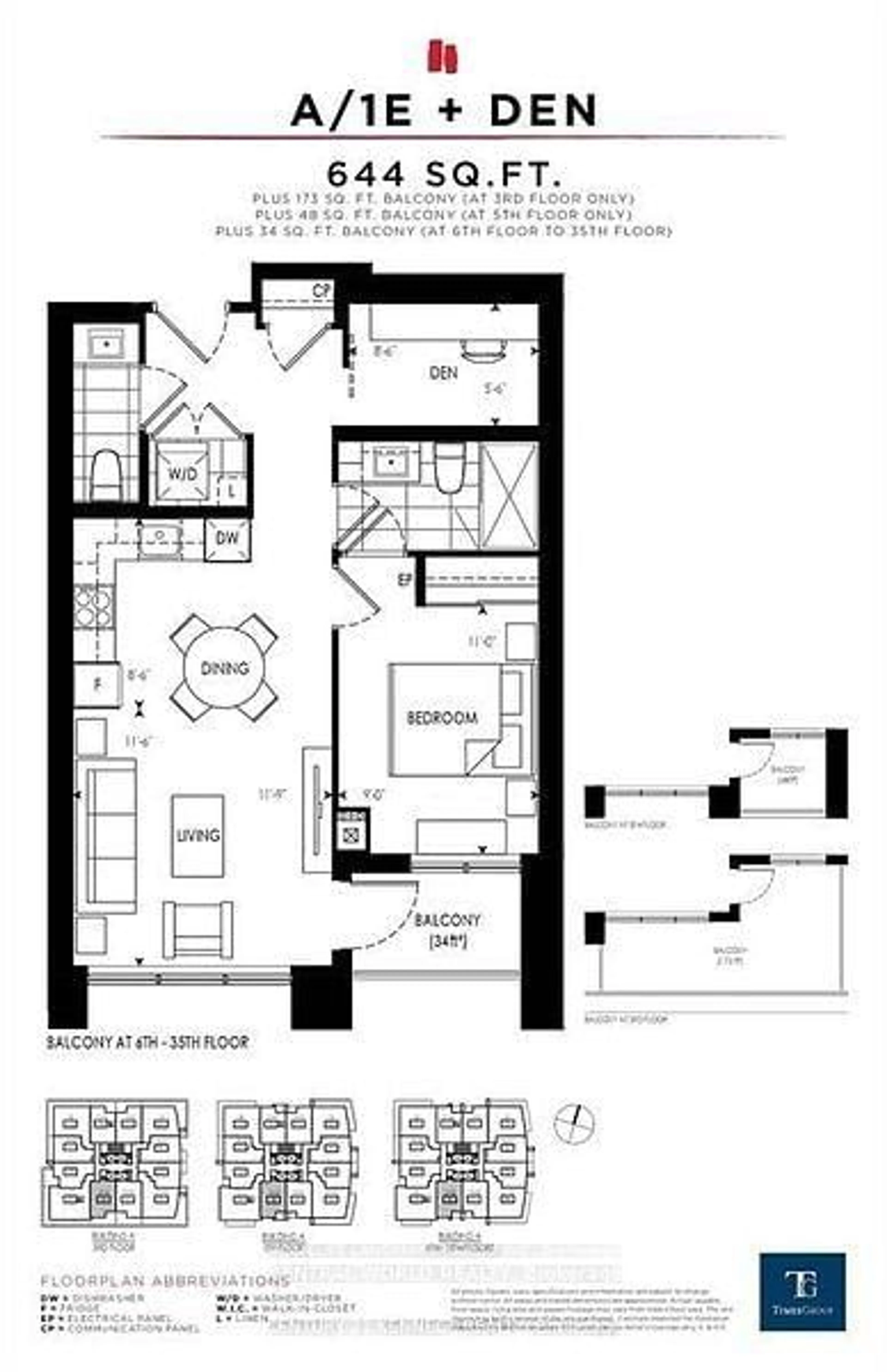 Floor plan for 12 Gandhi Lane #2308, Markham Ontario L3T 0G8