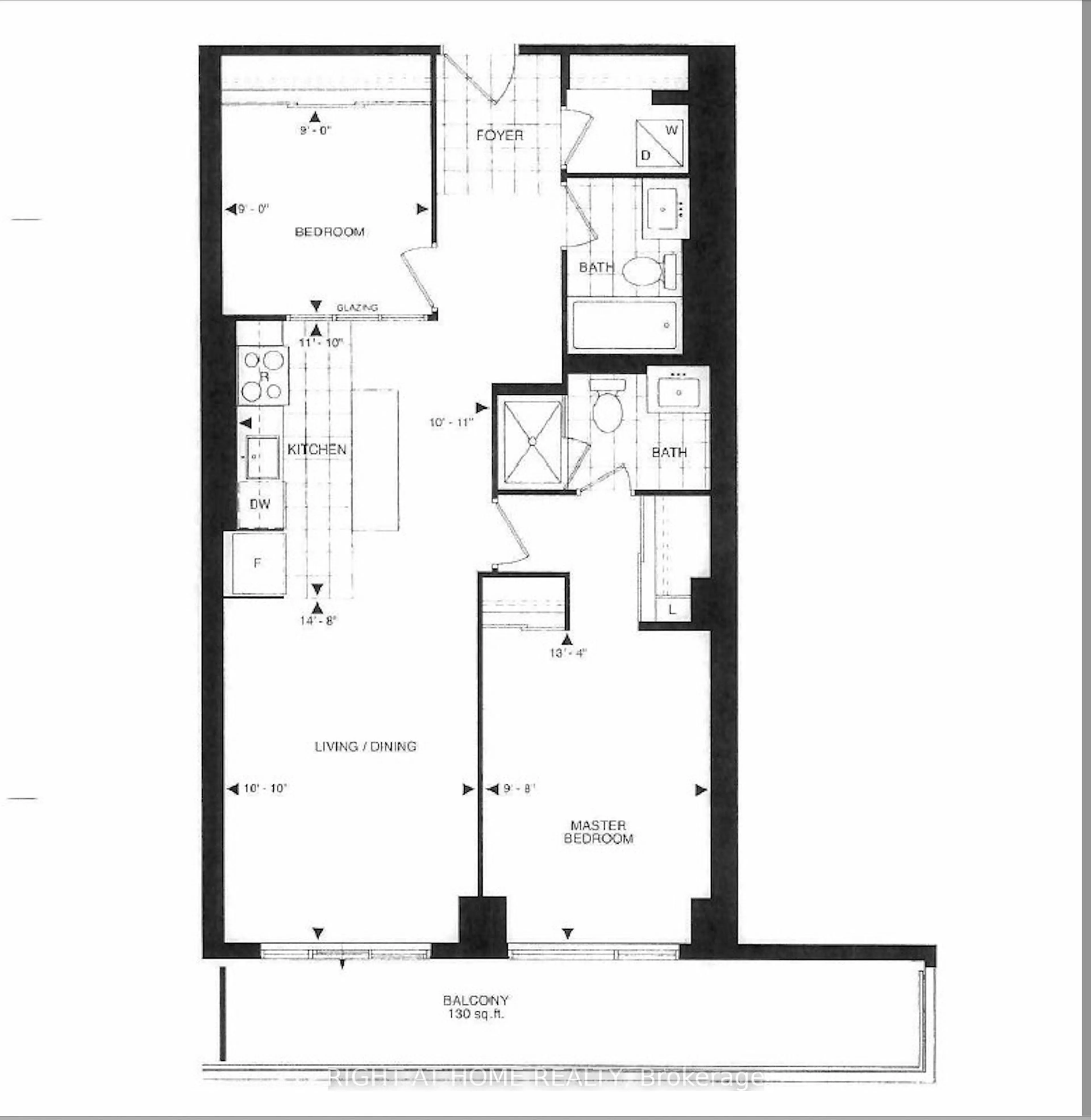 Floor plan for 9201 YONGE St #205, Richmond Hill Ontario L4C 1H9