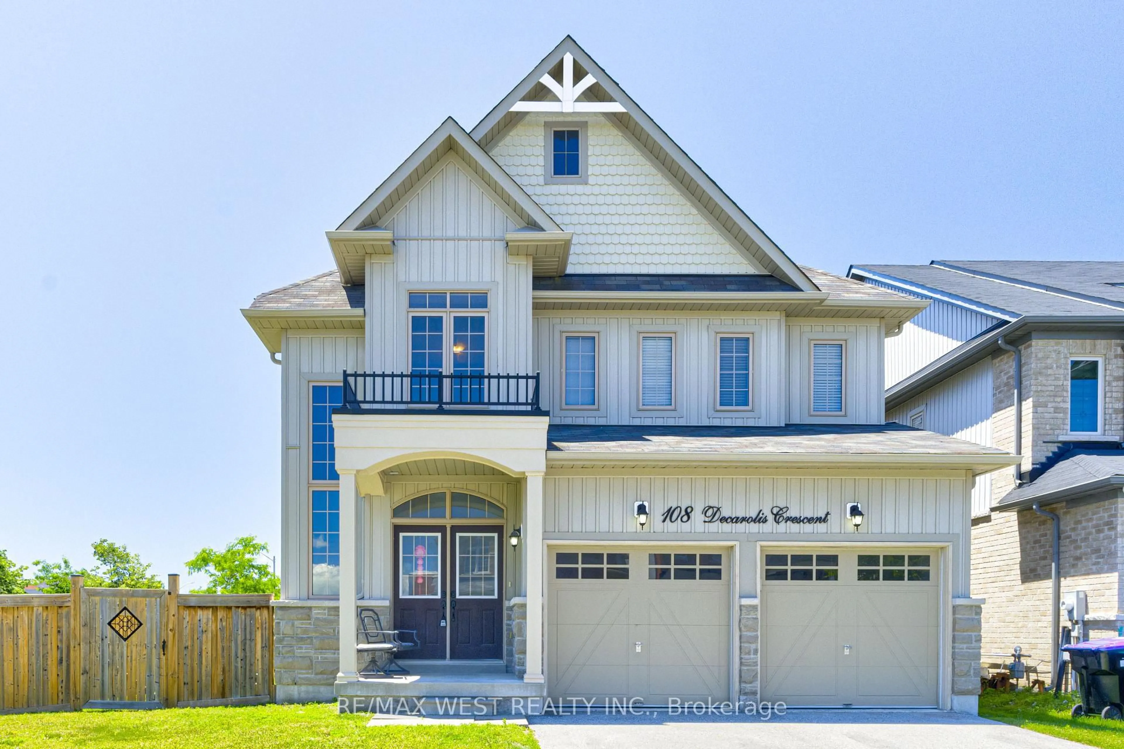 Home with brick exterior material, street for 108 Decarolis Cres, Essa Ontario L0M 1B4