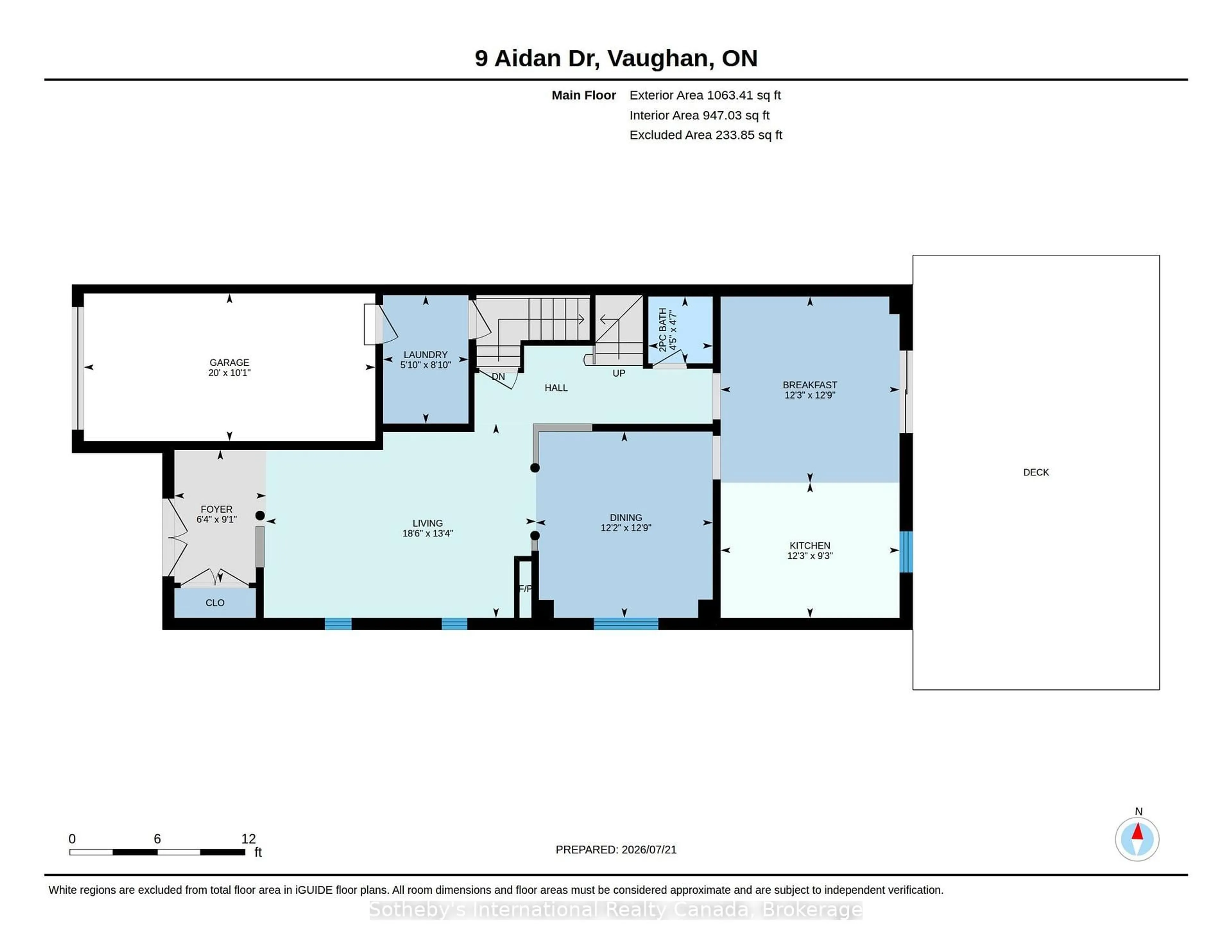 Floor plan for 9 Aidan Dr, Vaughan Ontario L4H 0T5