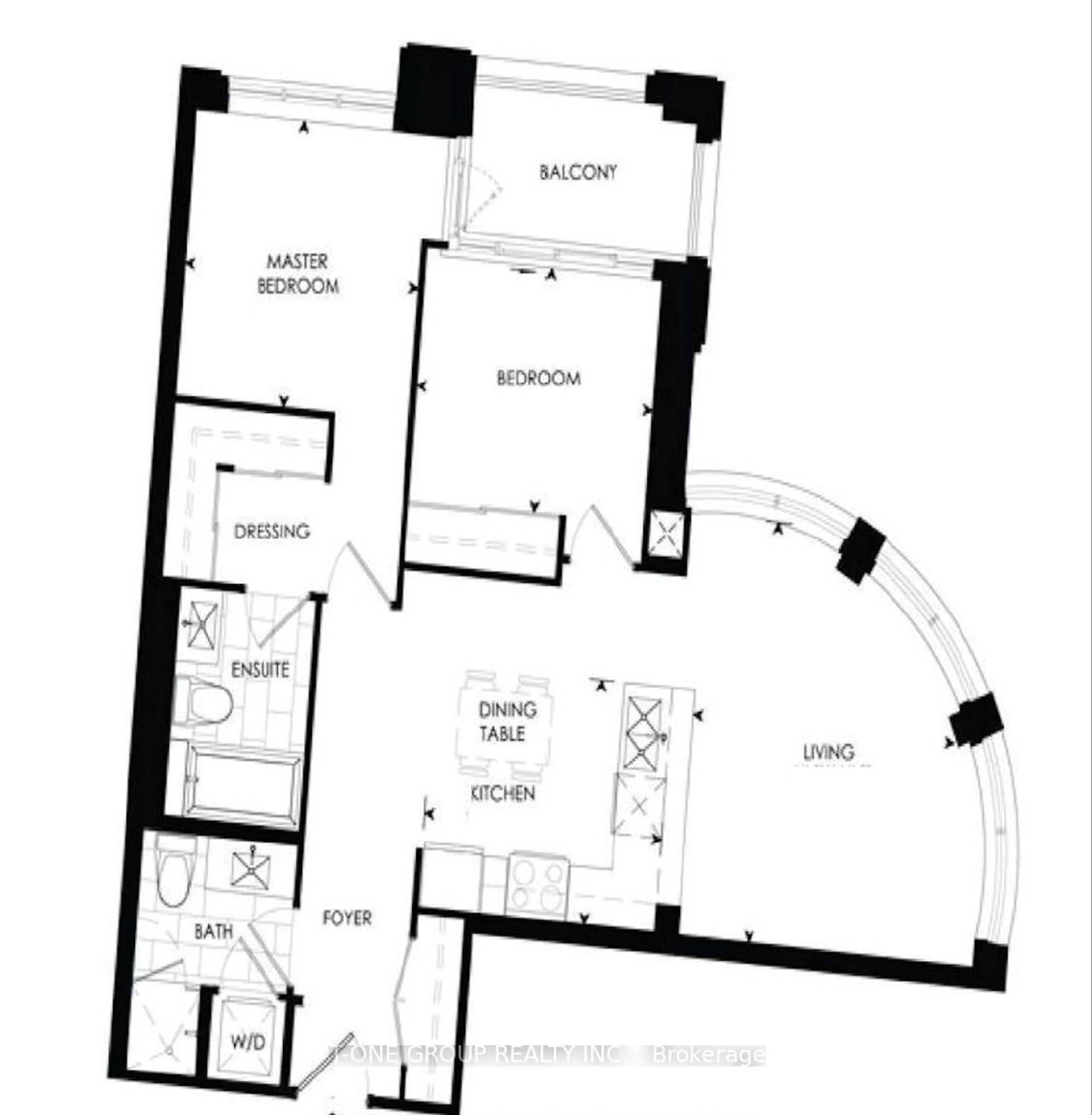 Floor plan for 99 South Town Centre Blvd #611, Markham Ontario L6G 0E9