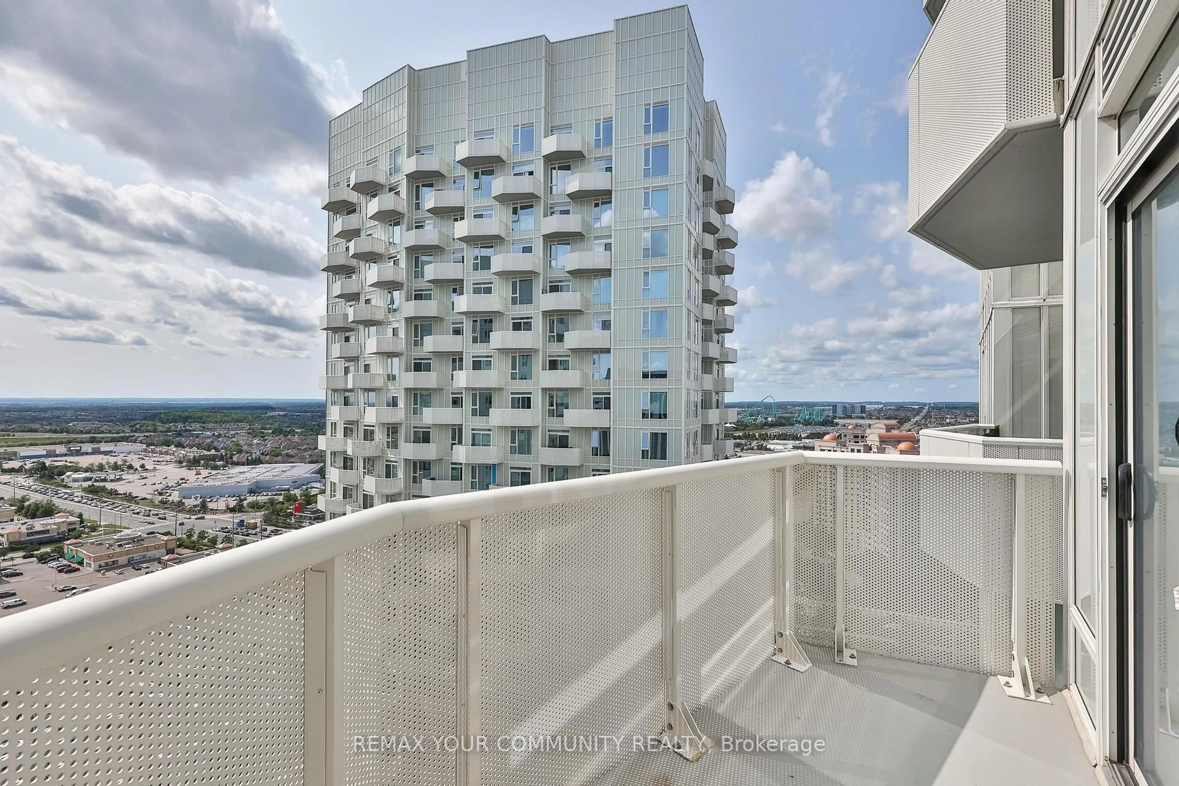 Balcony in the apartment, city buildings view from balcony for 474 Caldari Rd #2302, Vaughan Ontario L4K 0R5