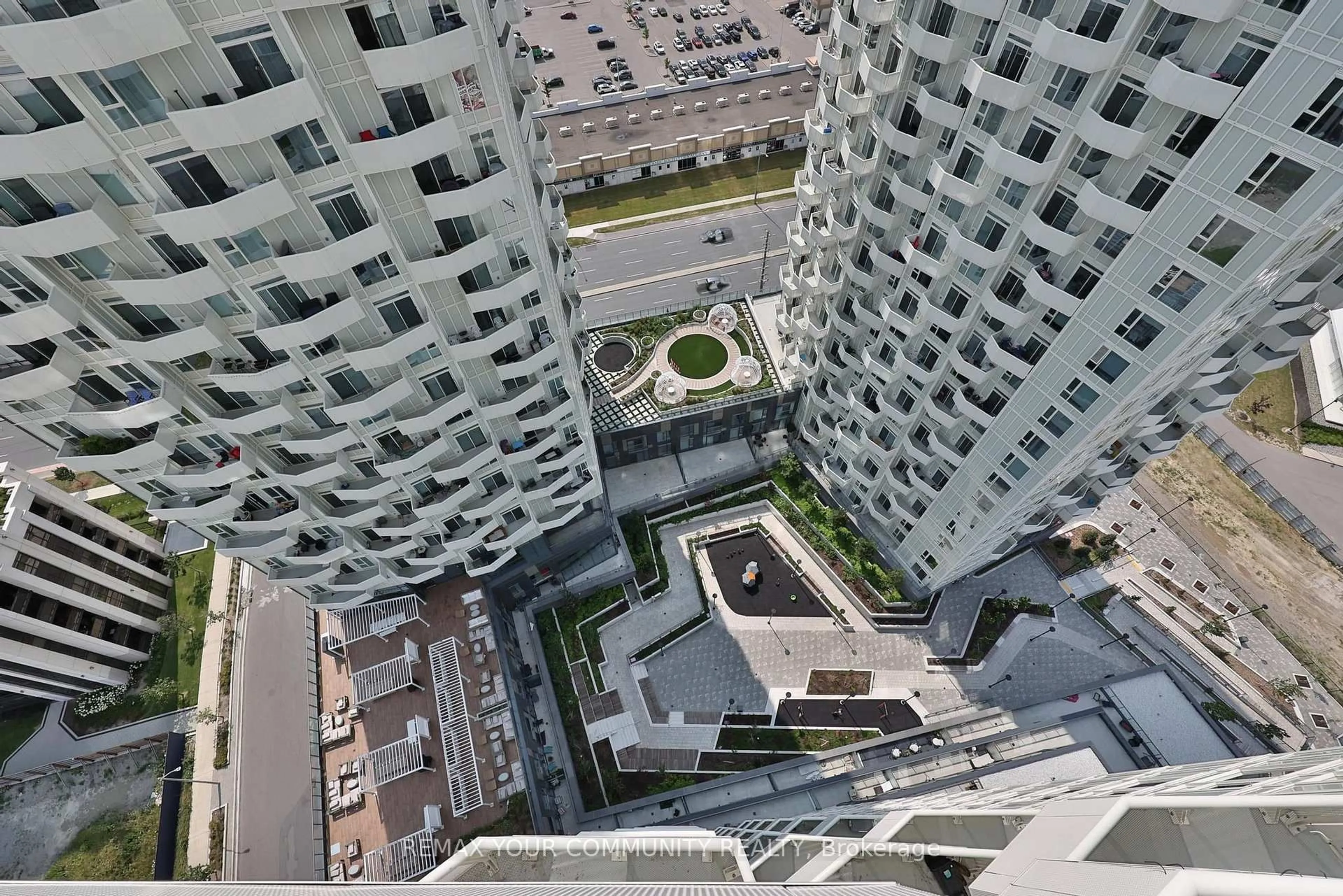 A pic from outside/outdoor area/front of a property/back of a property/a pic from drone, city buildings view from balcony for 474 Caldari Rd #2302, Vaughan Ontario L4K 0R5