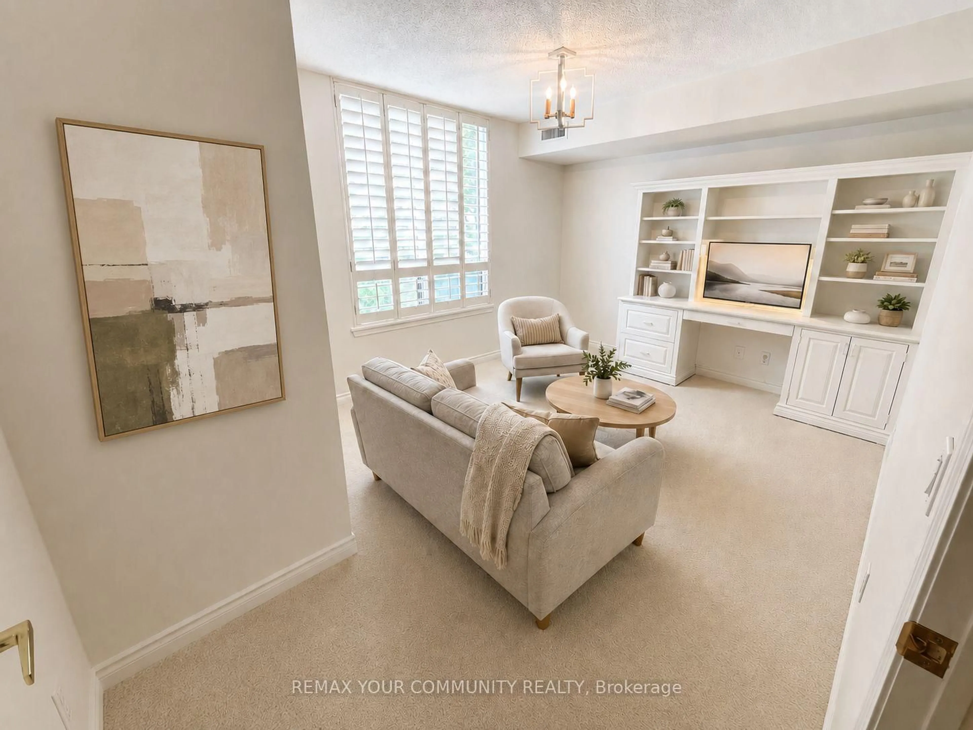 Living room with furniture, unknown for 50 The Boardwalk Way #207, Markham Ontario L6E 1B6