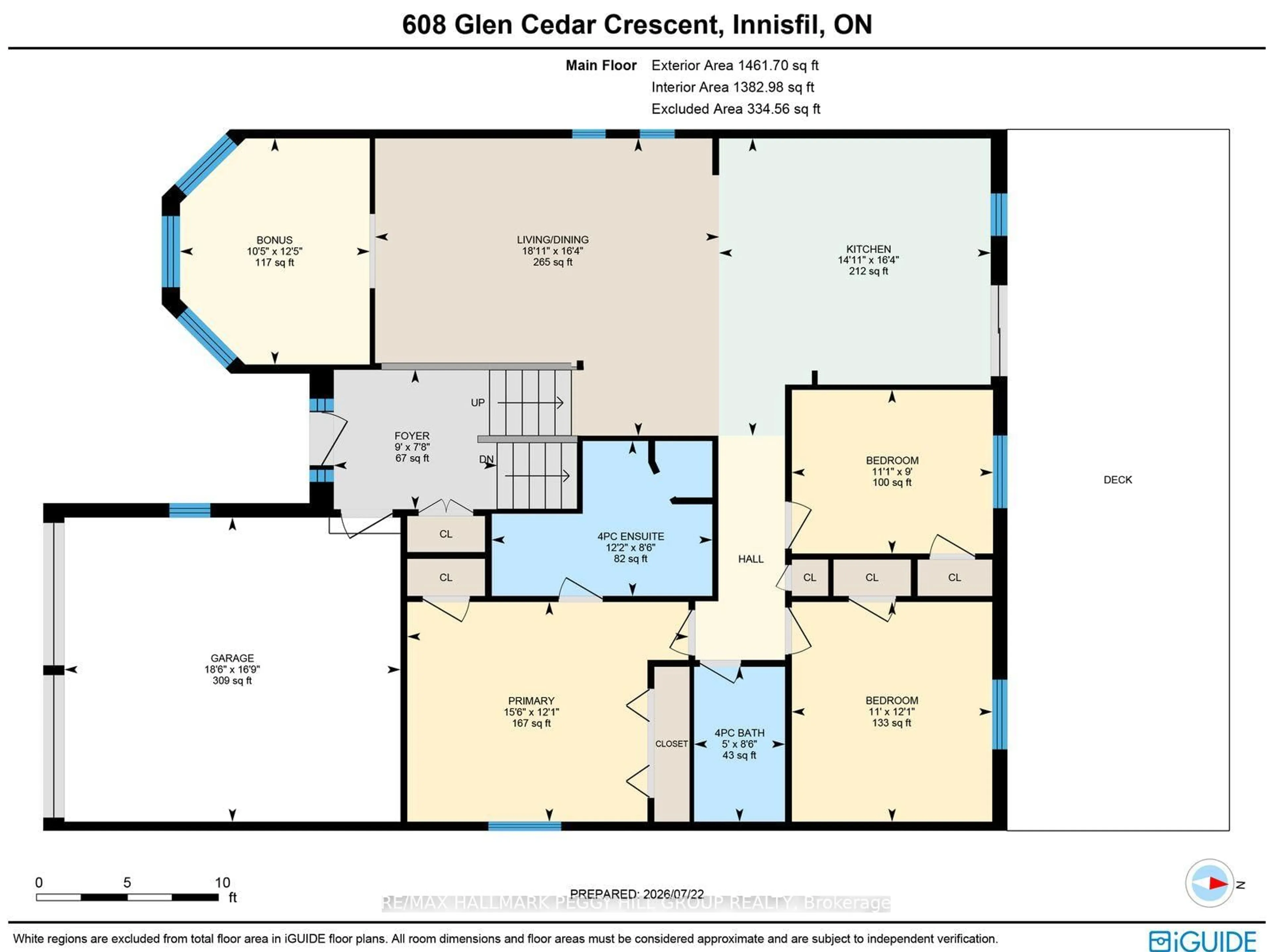 Floor plan for 608 Glen Cedar Cres, Innisfil Ontario L9S 2J4