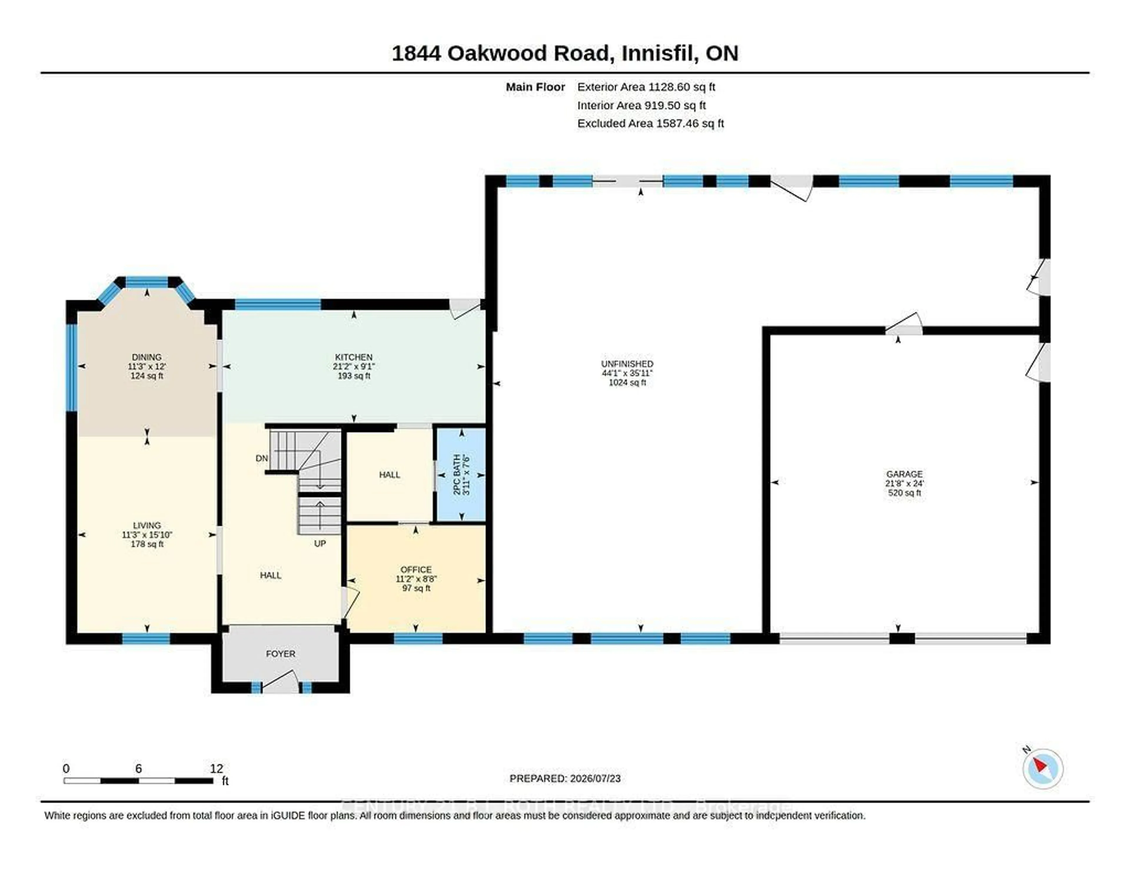 Floor plan for 1844 Oakwood Rd, Innisfil Ontario L9S 2W1