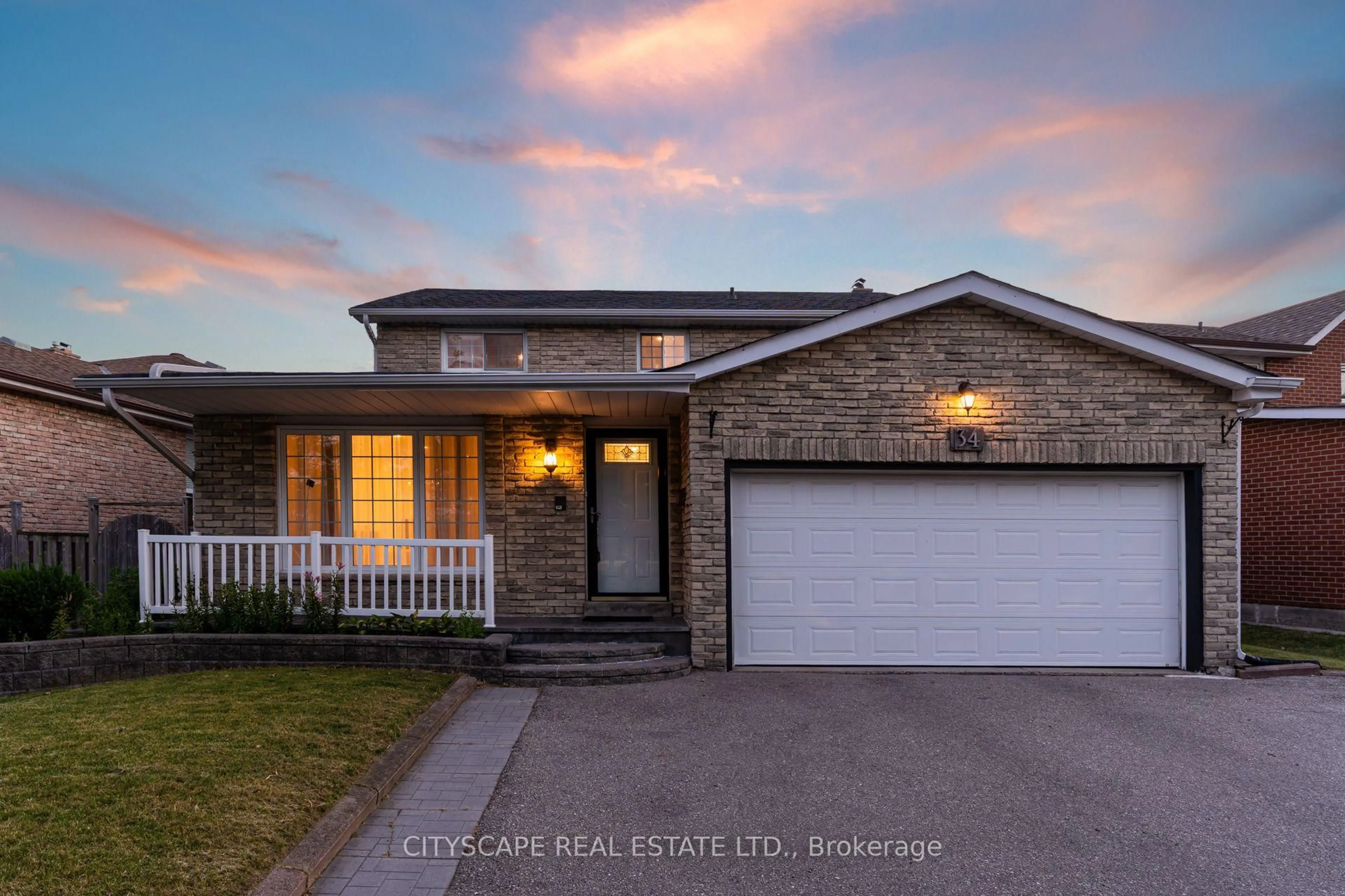 Home with brick exterior material, street for 34 Highgate Dr, Markham Ontario L3R 3R6